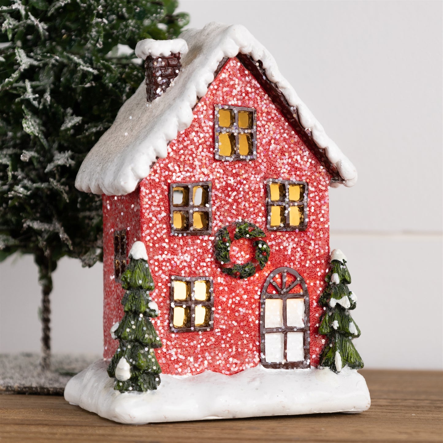 Lighted Winter Village Houses (Set of 2)