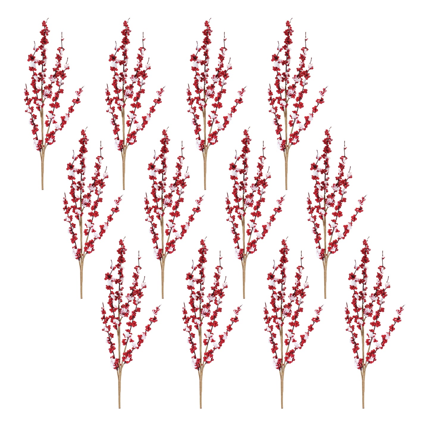Flocked Berry Twig Spray (Set of 12)