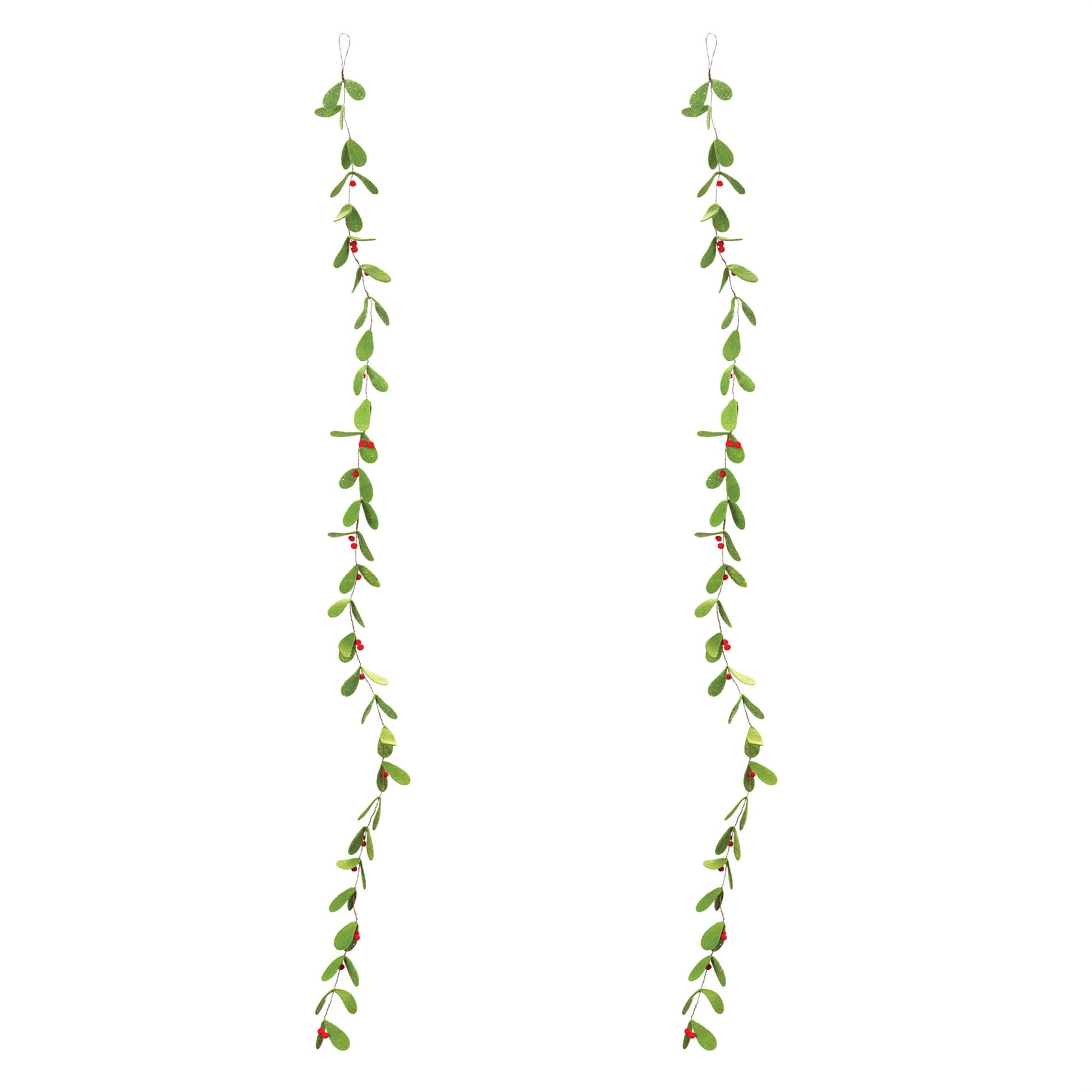Fabric Mistletoe String Garland (Set of 2)