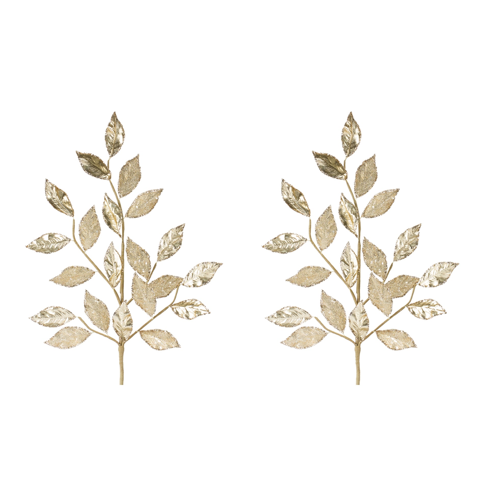 Glittered Leaf Spray (Set of 2)
