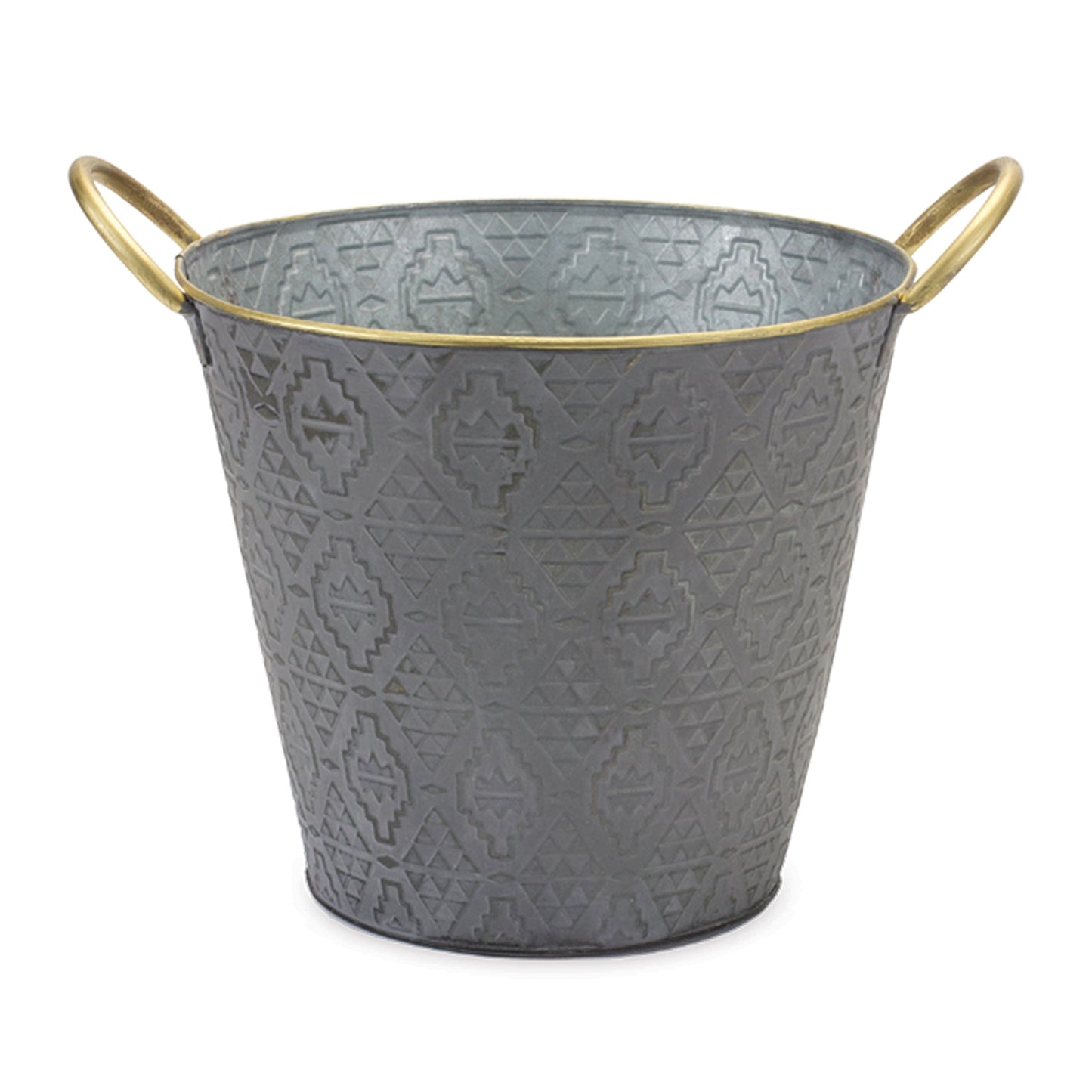 Metal Aztec Pail Planter (Set of 3)
