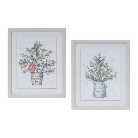 Potted Pine Tree Wall Art (Set of 2)