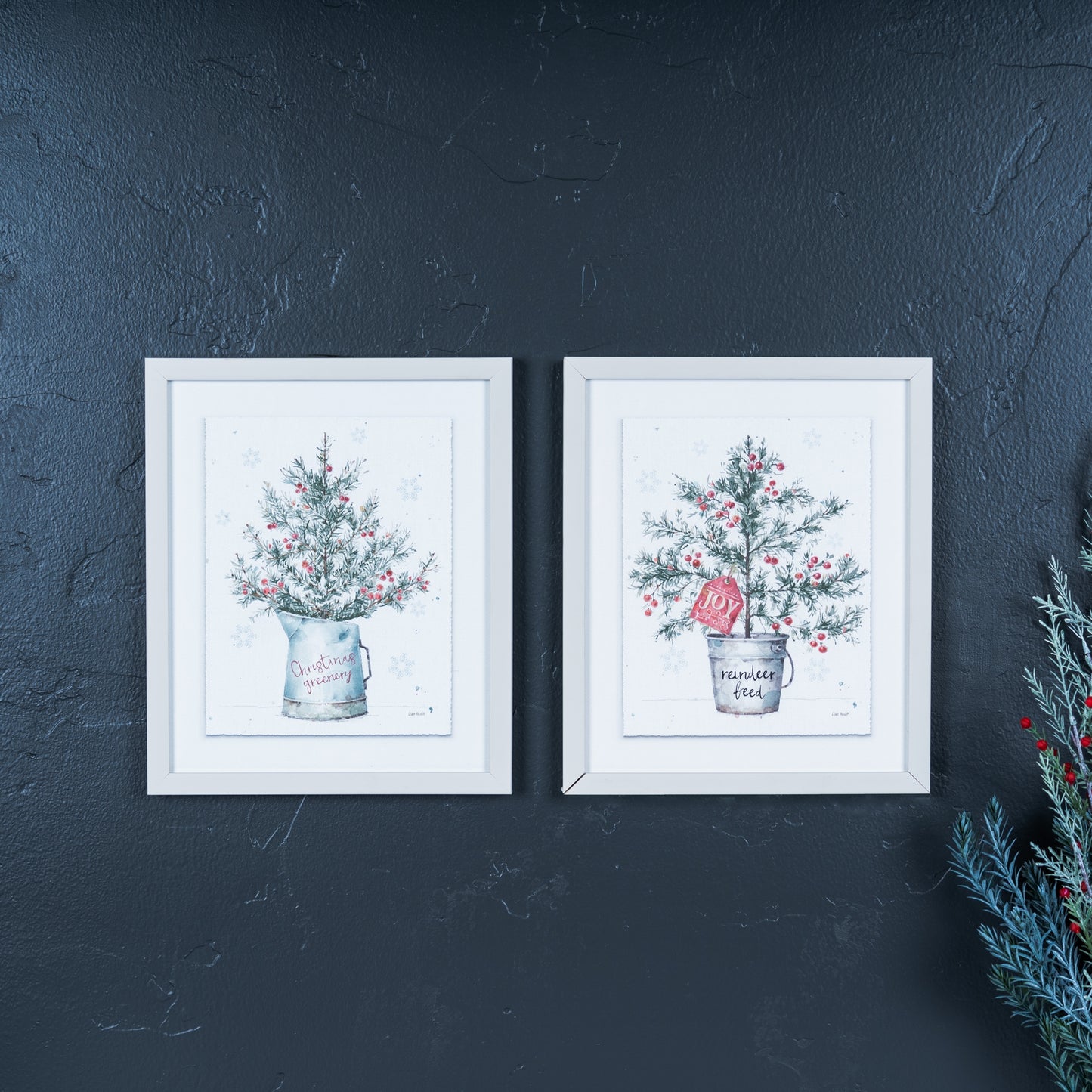 Potted Pine Tree Wall Art (Set of 2)