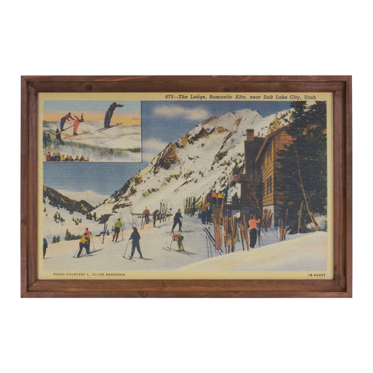 Vintage Ski Lodge Wall Art 23.5"L