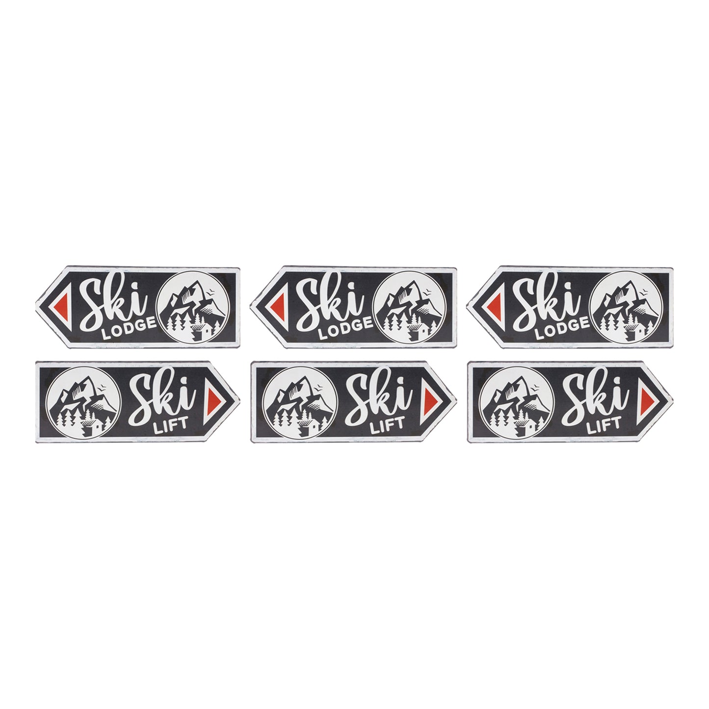 Ski Lift Lodge Sign (Set of 6)