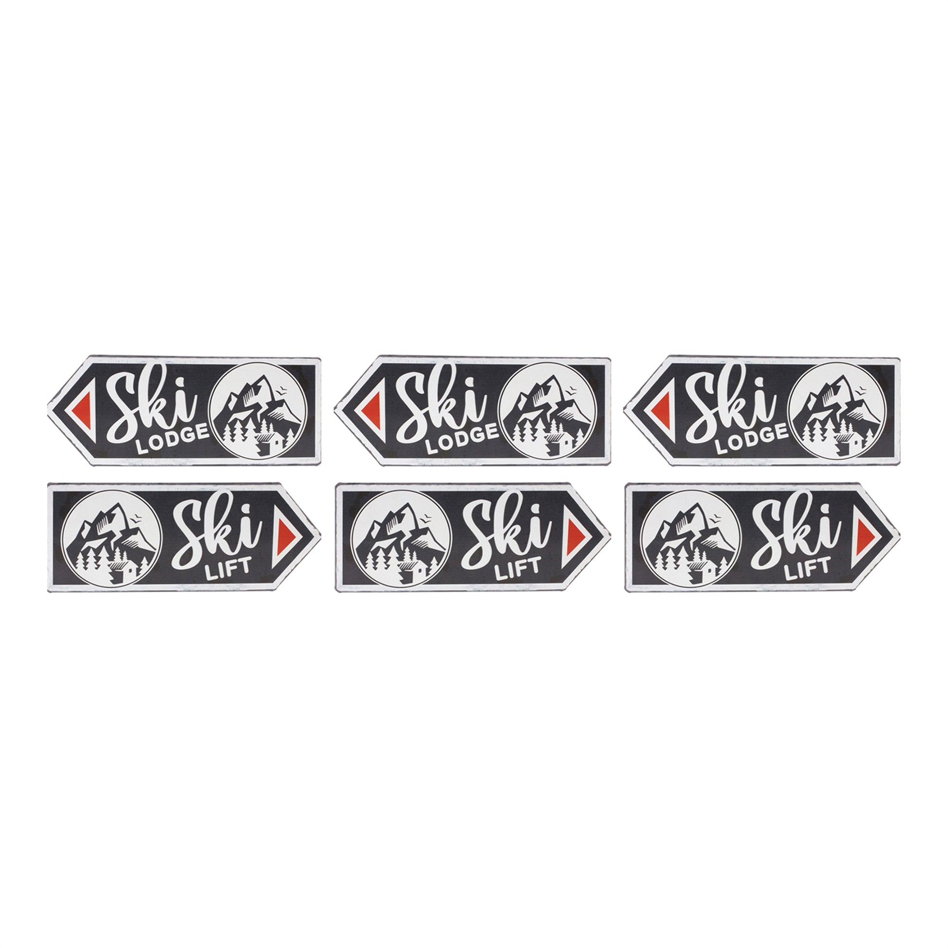 Ski Lift Lodge Sign (Set of 6)