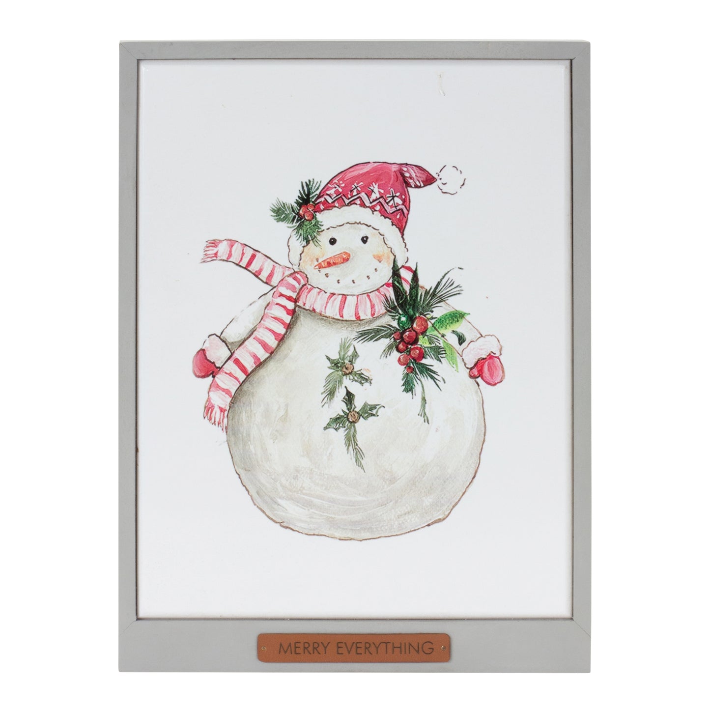 Framed Santa and Snowman Wall Art (Set of 2)