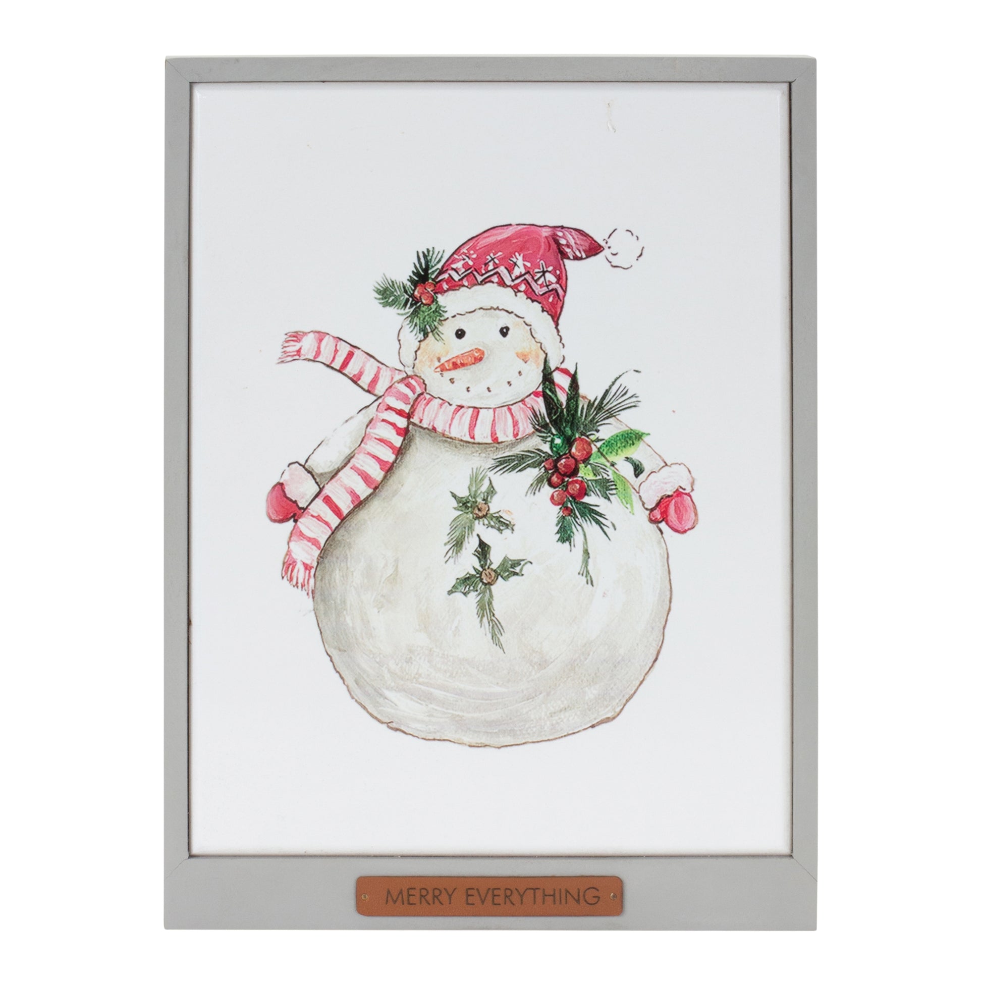 Framed Santa and Snowman Wall Art (Set of 2)