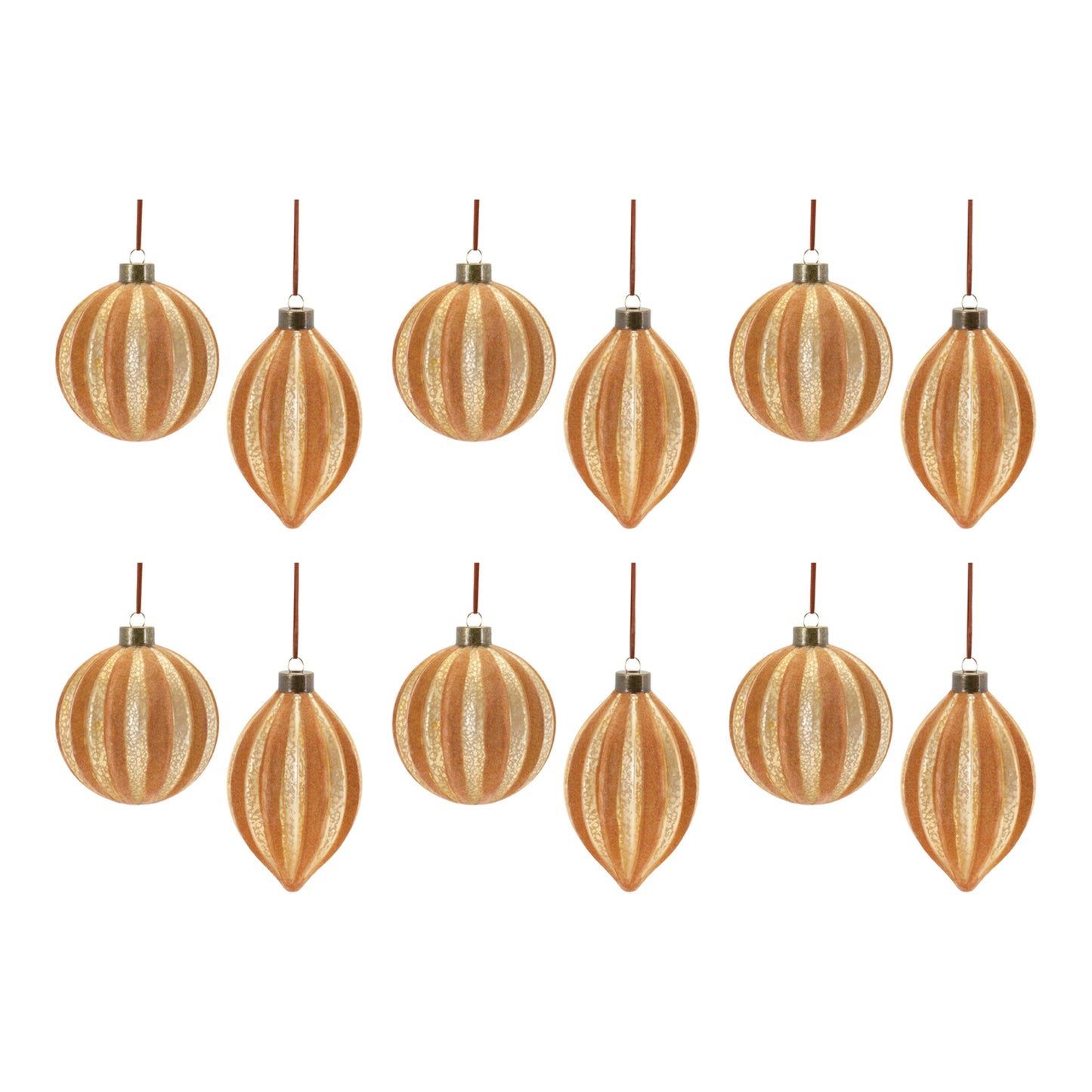 Ribbed Glass Ornamnet (Set of 12)