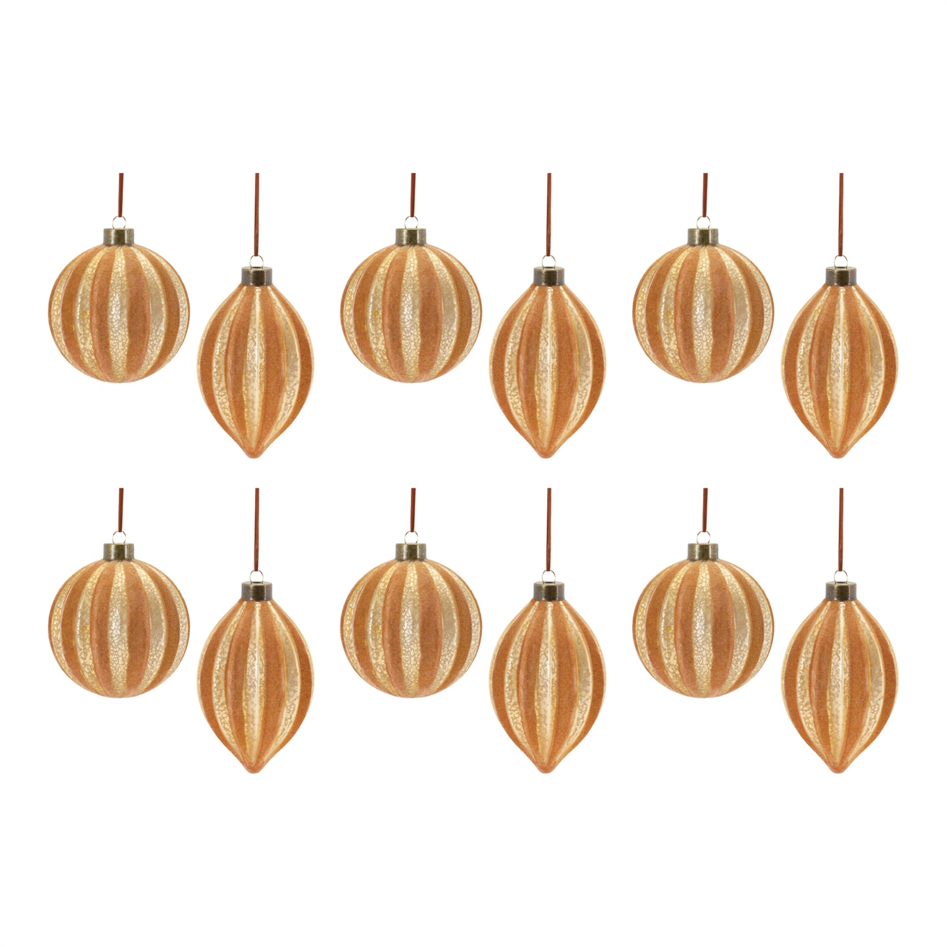Ribbed Glass Ornamnet (Set of 12)