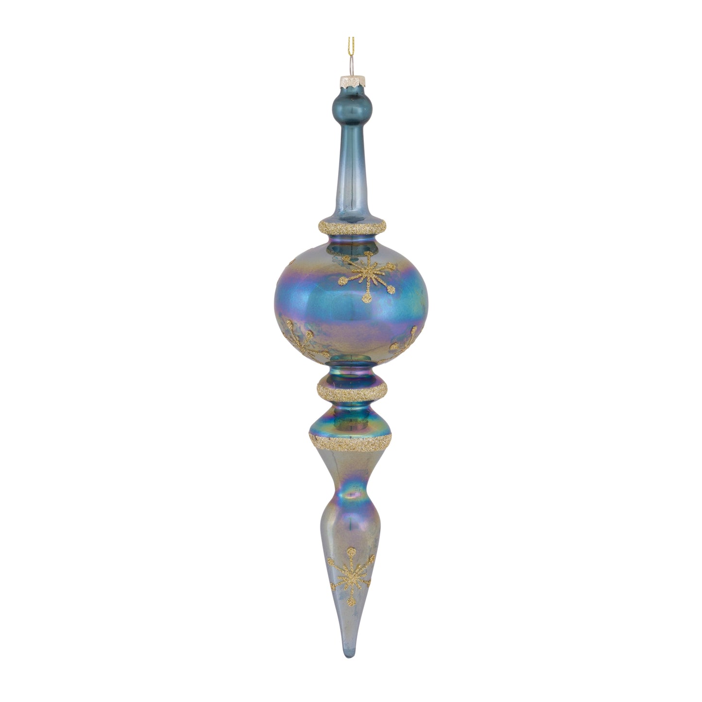 Irredescent Glass Finial Drop Ornament (Set of 6)