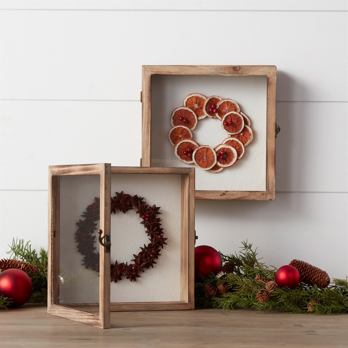 Dried Fruit Wreath Shadow Box (Set of 2)