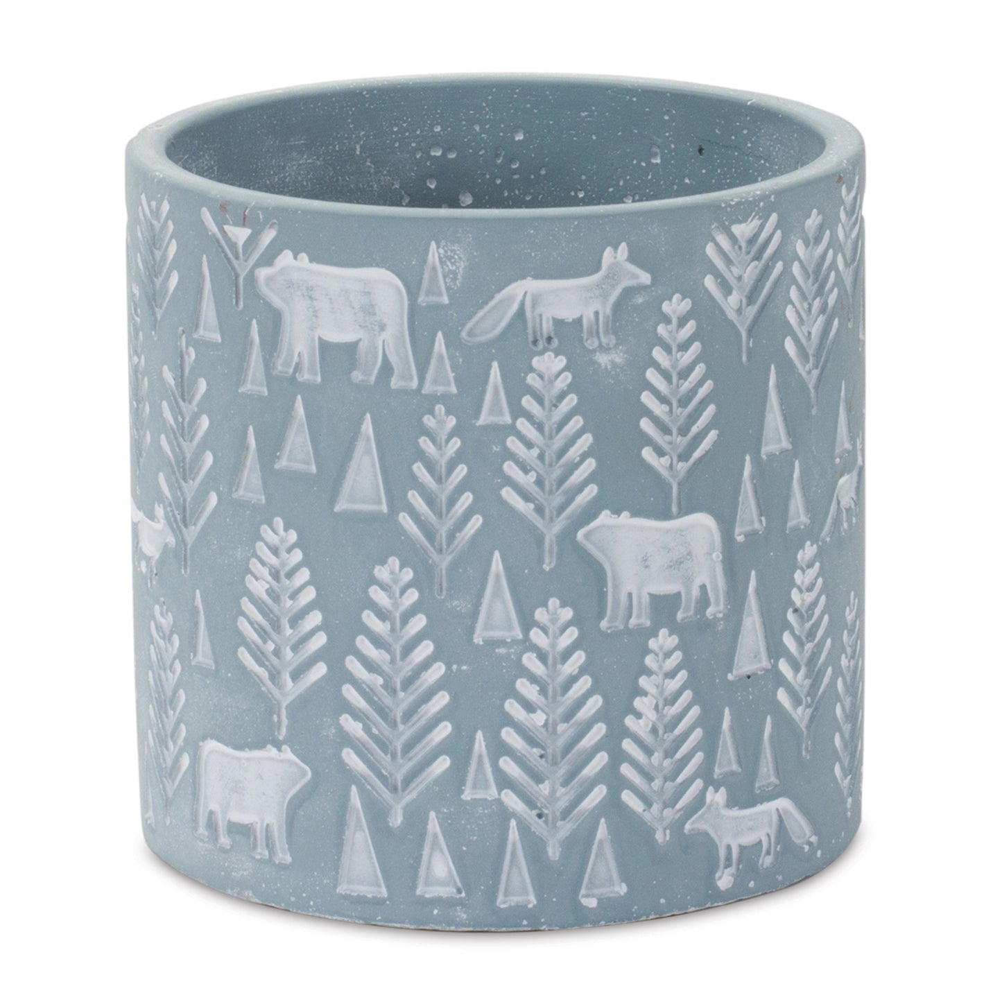 Woodland Winter Stone Planter (Set of 2)