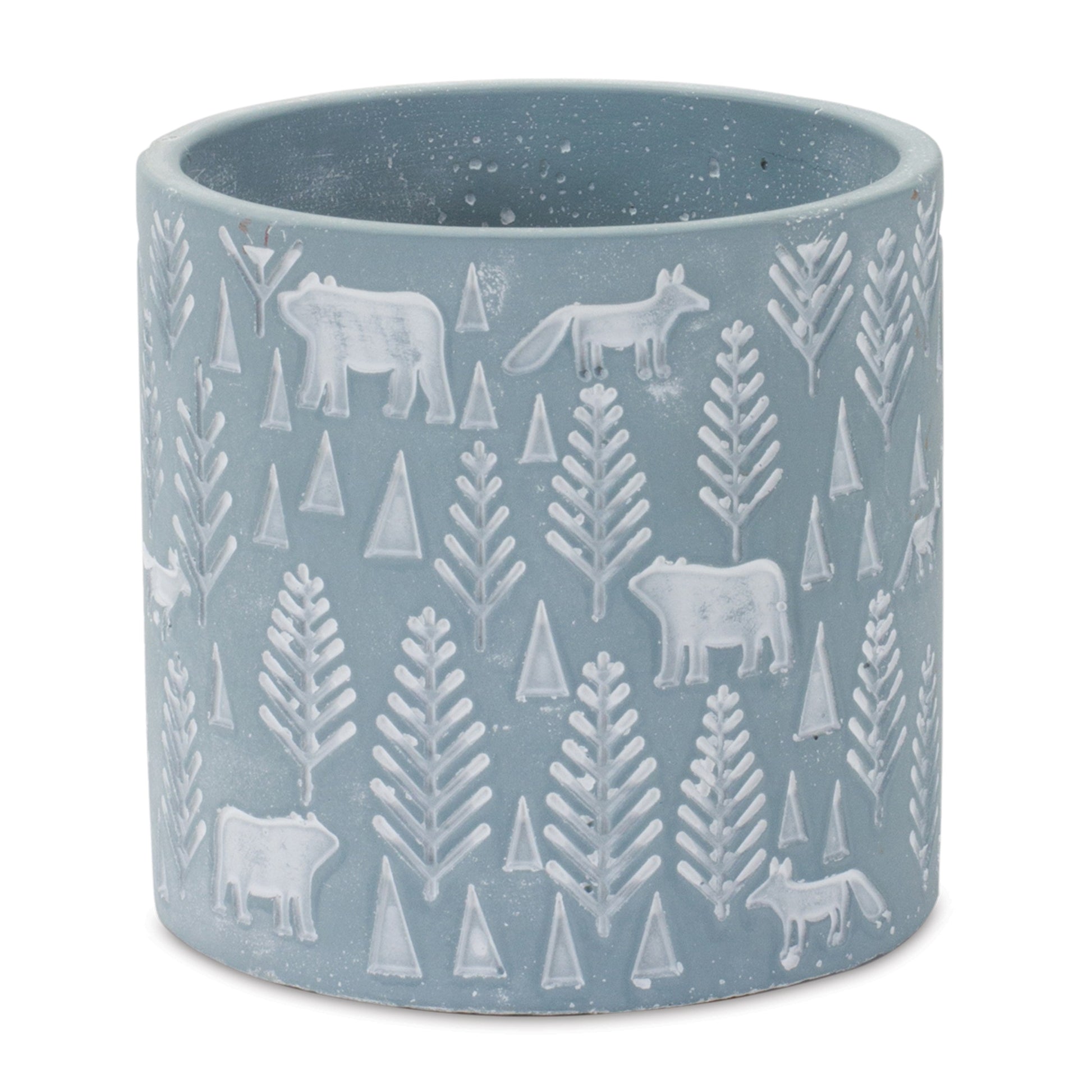 Woodland Winter Stone Planter (Set of 2)