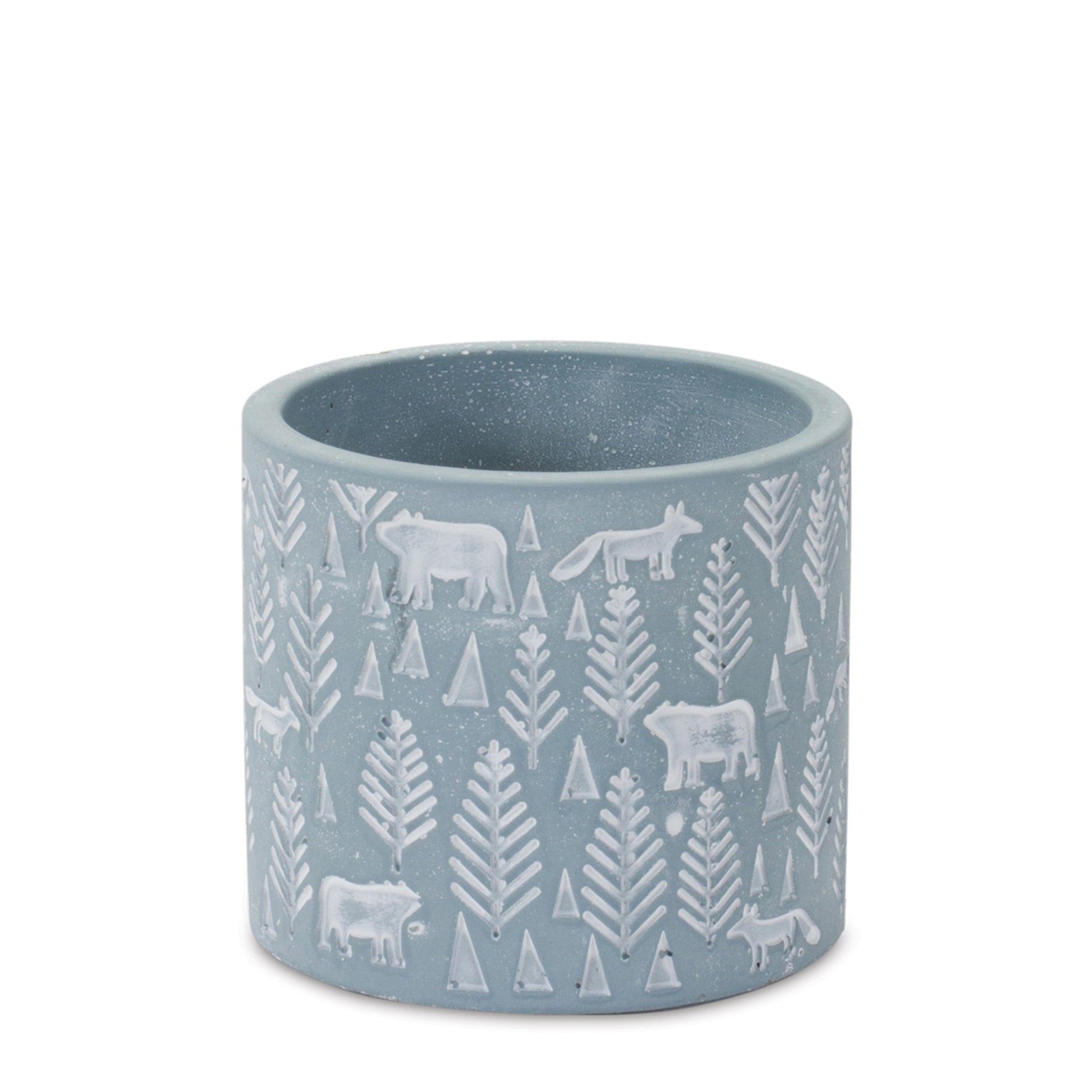 Woodland Winter Stone Planter (Set of 2)