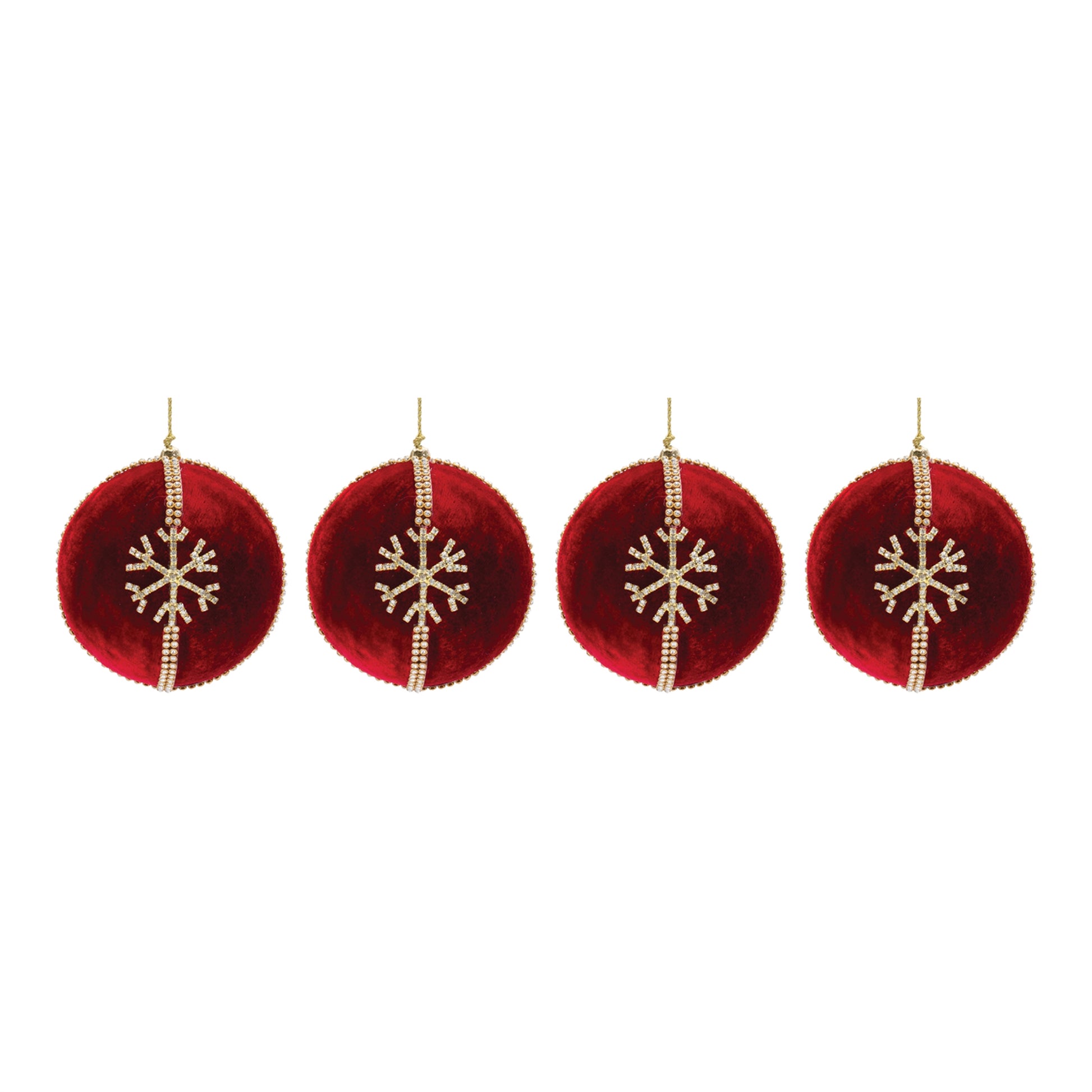 Jeweled Snowflake Ball Ornament (Set of 4)