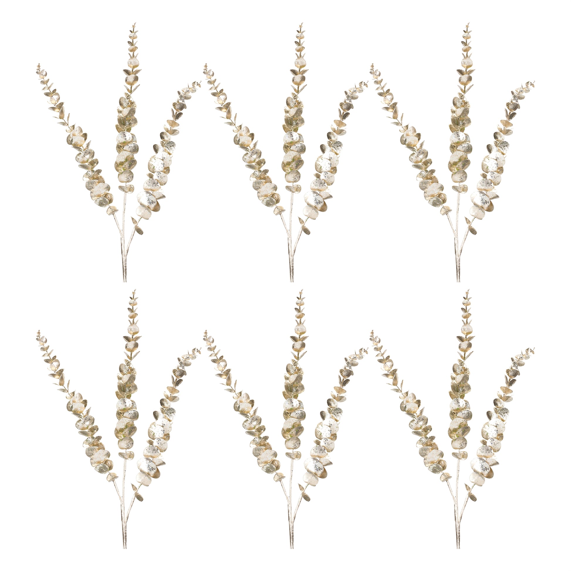 Glittered Eucalyptus Spray (Set of 6)