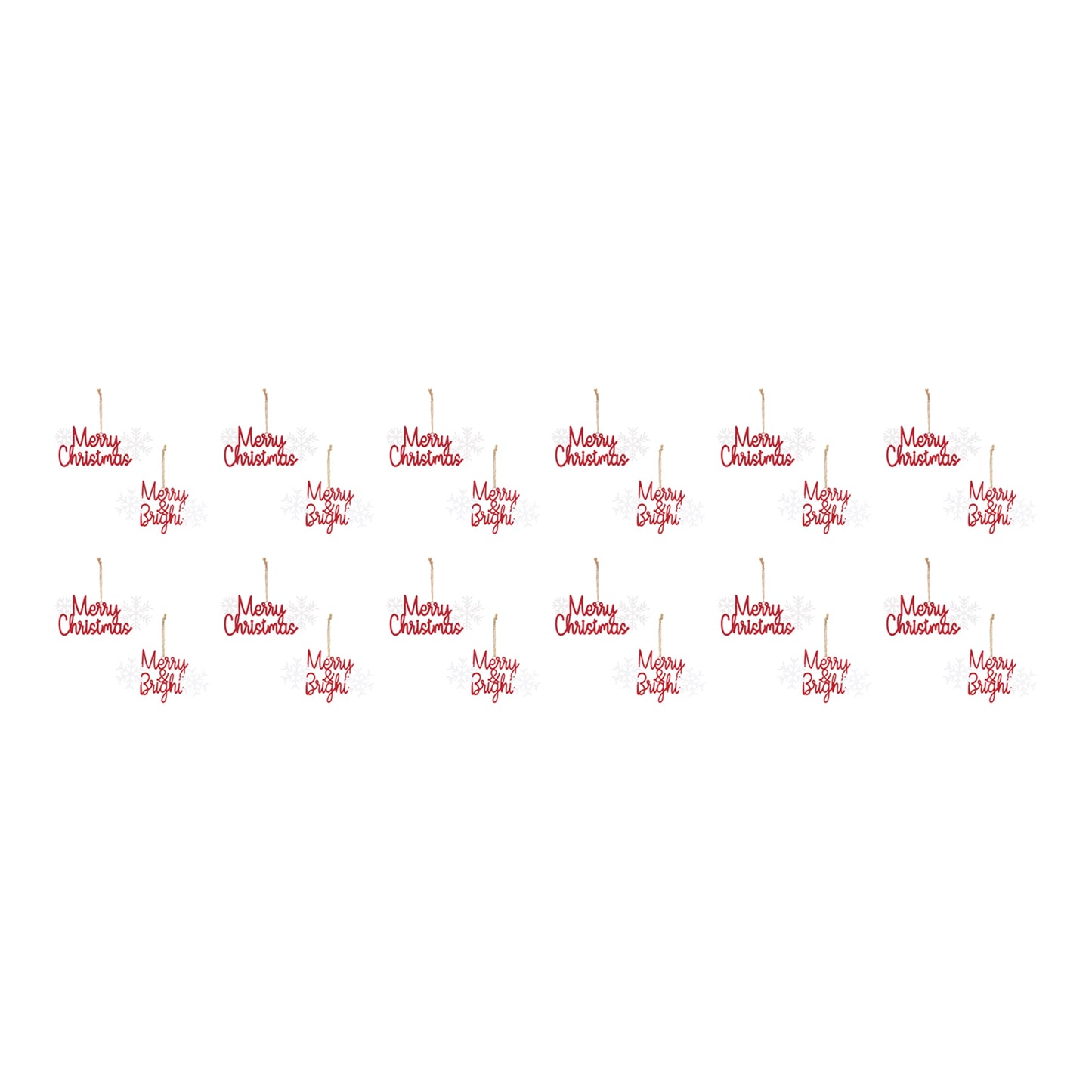 Metal Holiday Sentiment Ornament (Set of 12)