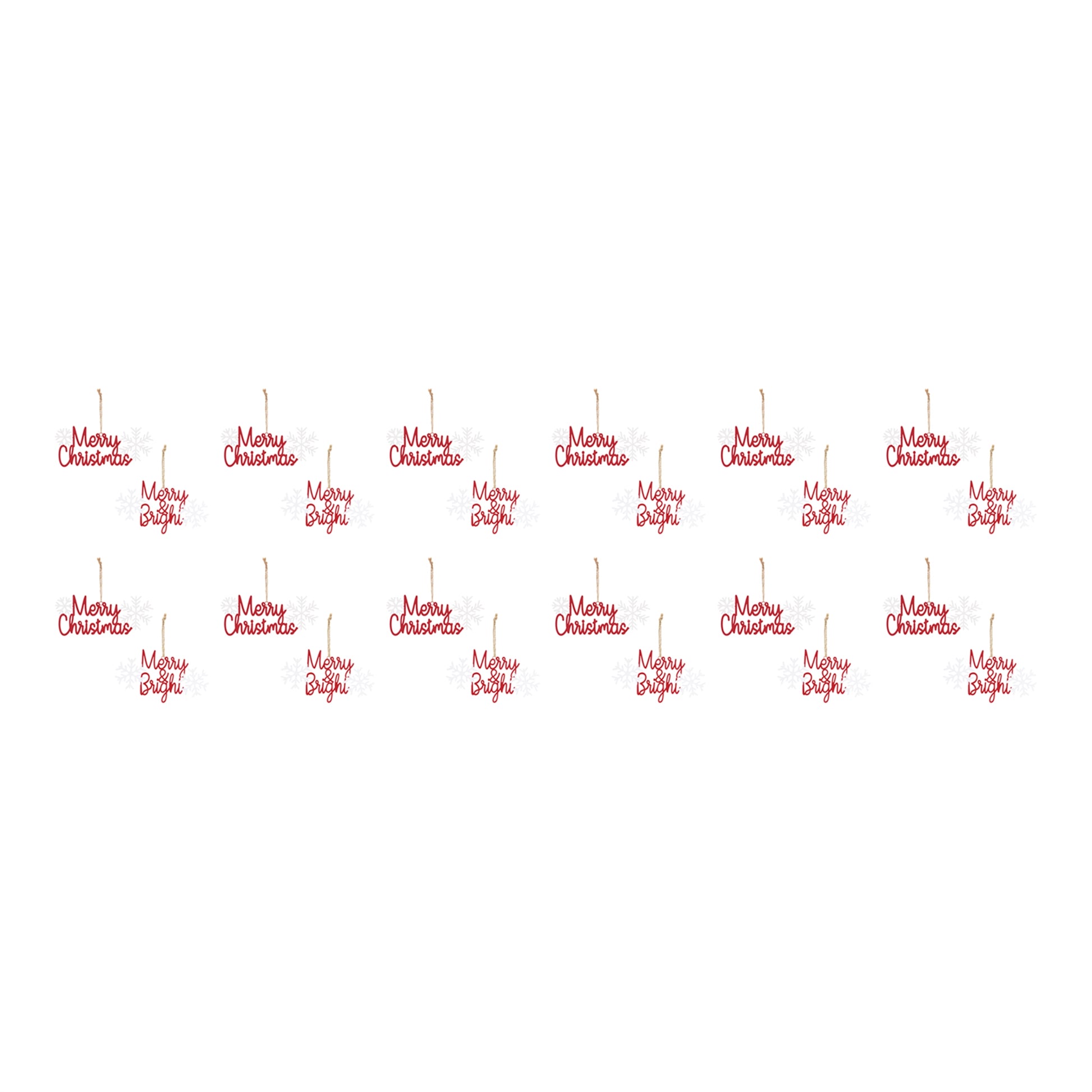 Metal Holiday Sentiment Ornament (Set of 12)
