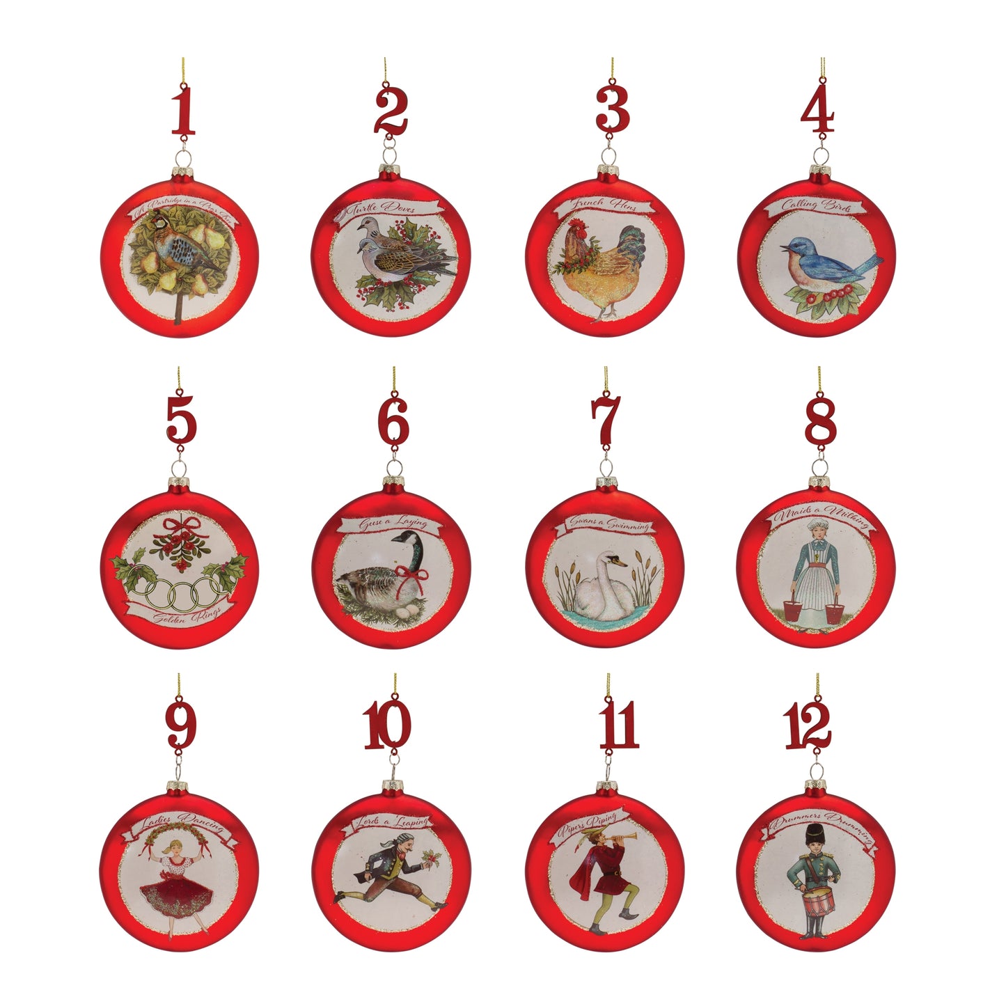 Twelve Days of Christmas Ornament (Set of 12)