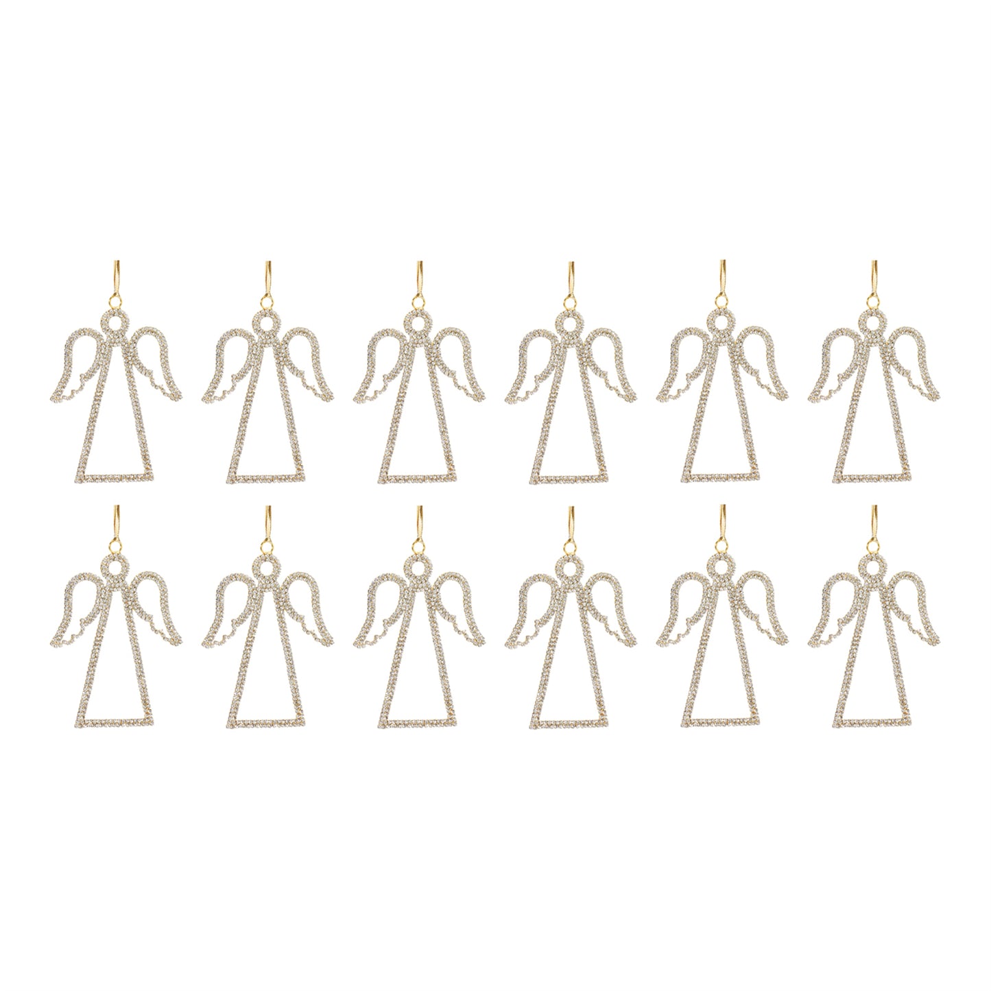 Jeweled Angel Outline Ornament (Set of 12)