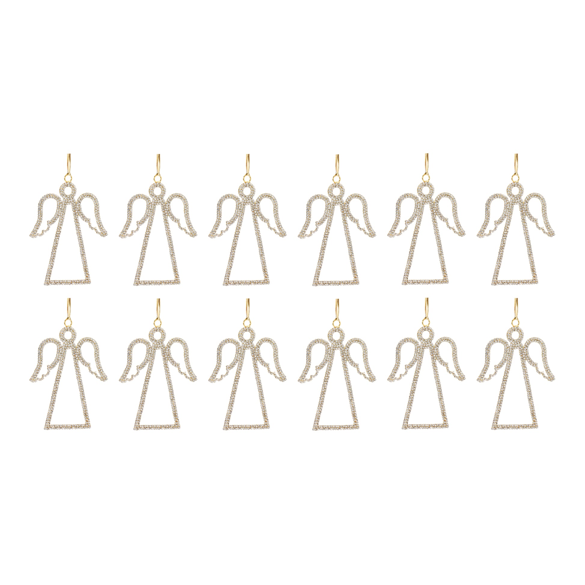 Jeweled Angel Outline Ornament (Set of 12)