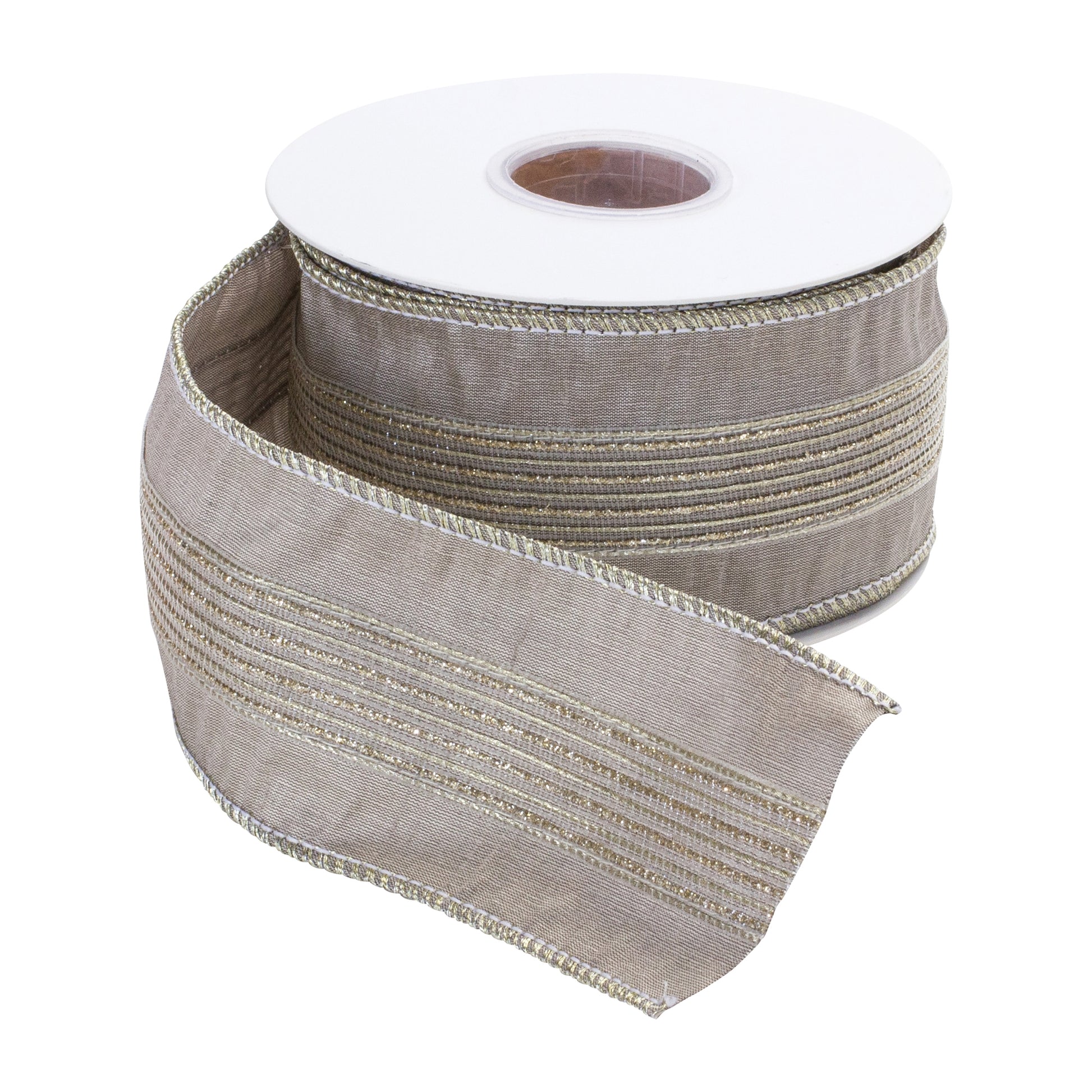 Grey Glittered Ribbon 2.5" x 10 yds.