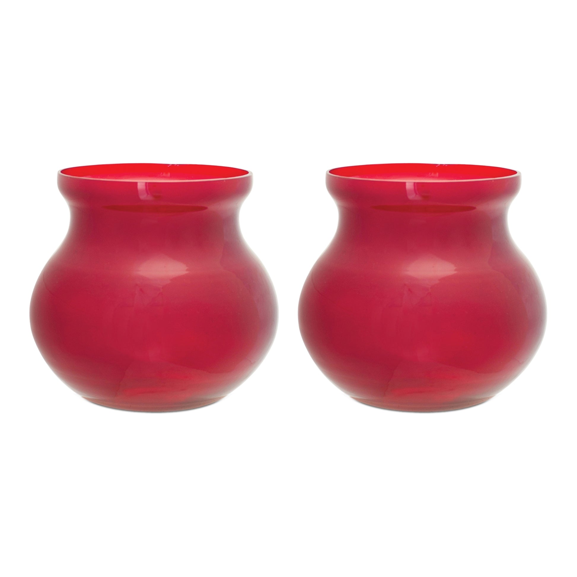 Red Glass Vase (Set of 2)