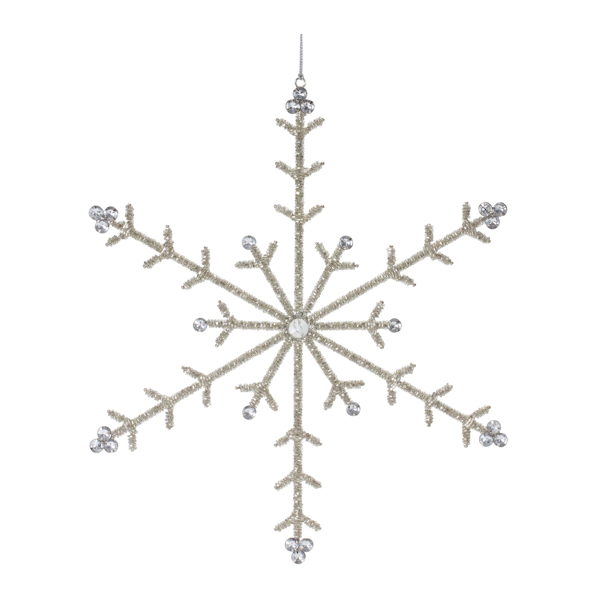 Jeweled Metal Snowflake Ornament (Set of 6)