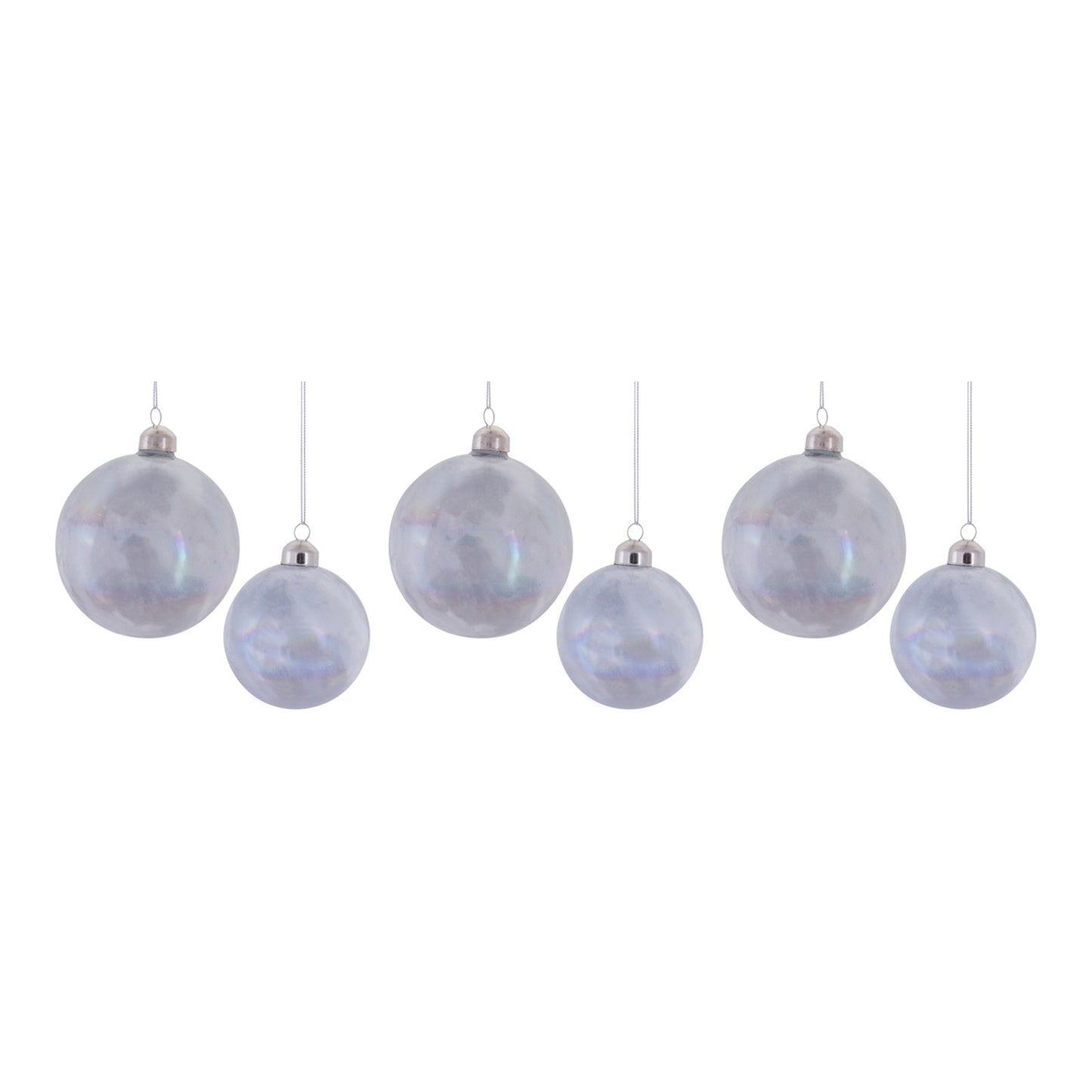 Irredescent Glass Ball Ornament (Set of 6)