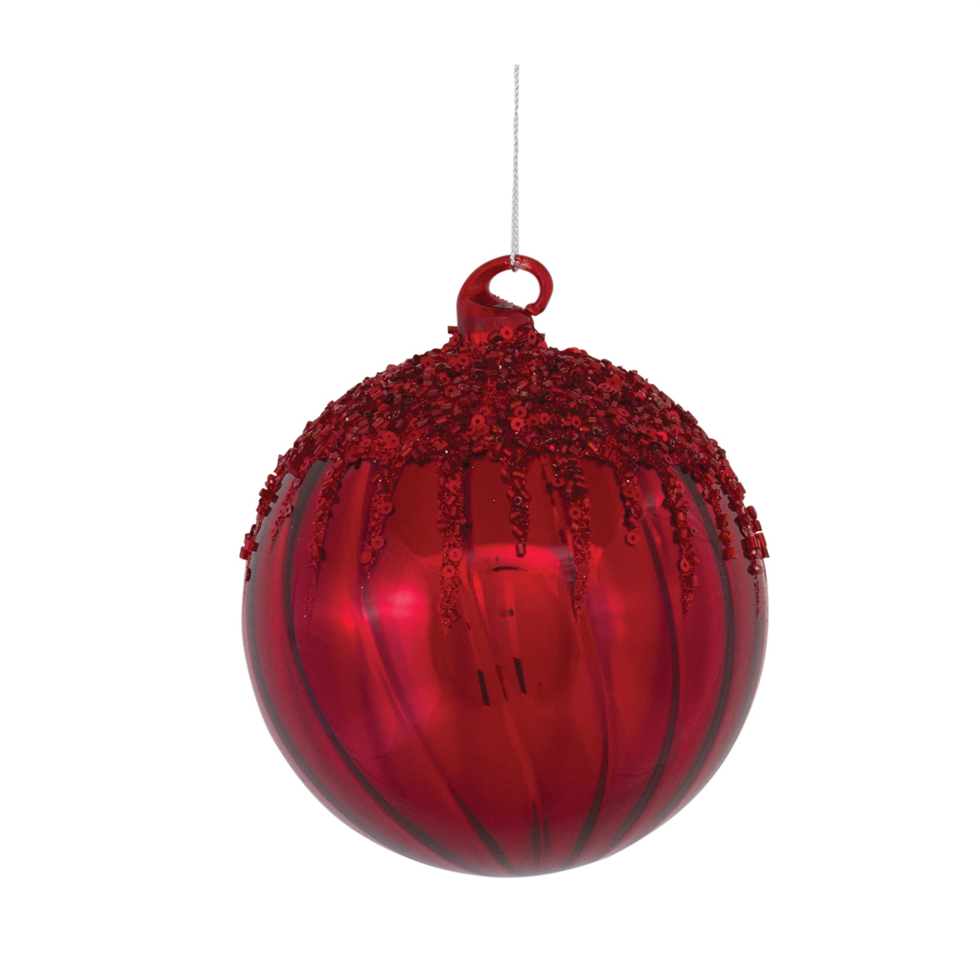 Sequined Glass Ornament (Set of 4)