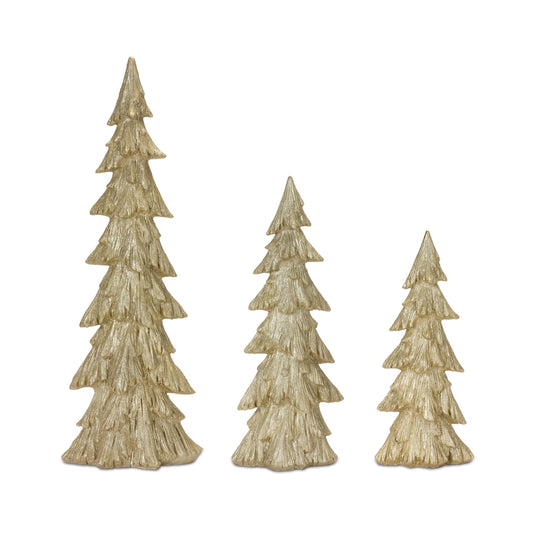 Rustic Gold Pine Tree (Set of 3)