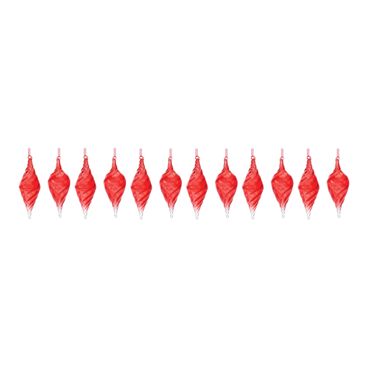 Swirl Glass Drop Ornament (Set of 12)