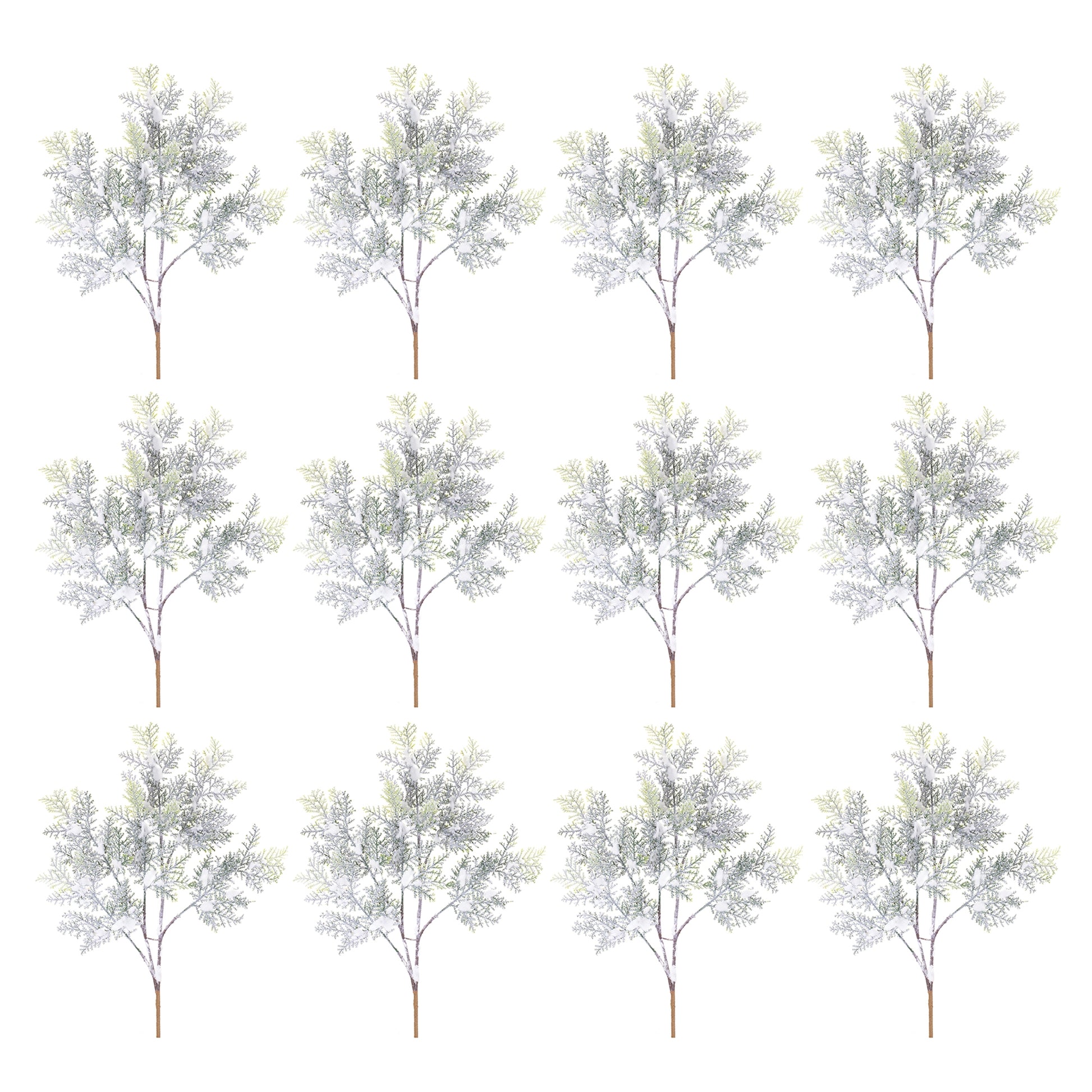 Flocked Cedar Branch (Set of 12)