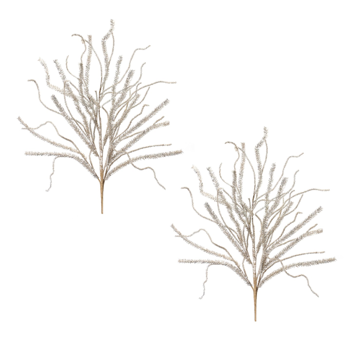 Glittered Pine Tinsel Branch (Set of 2)