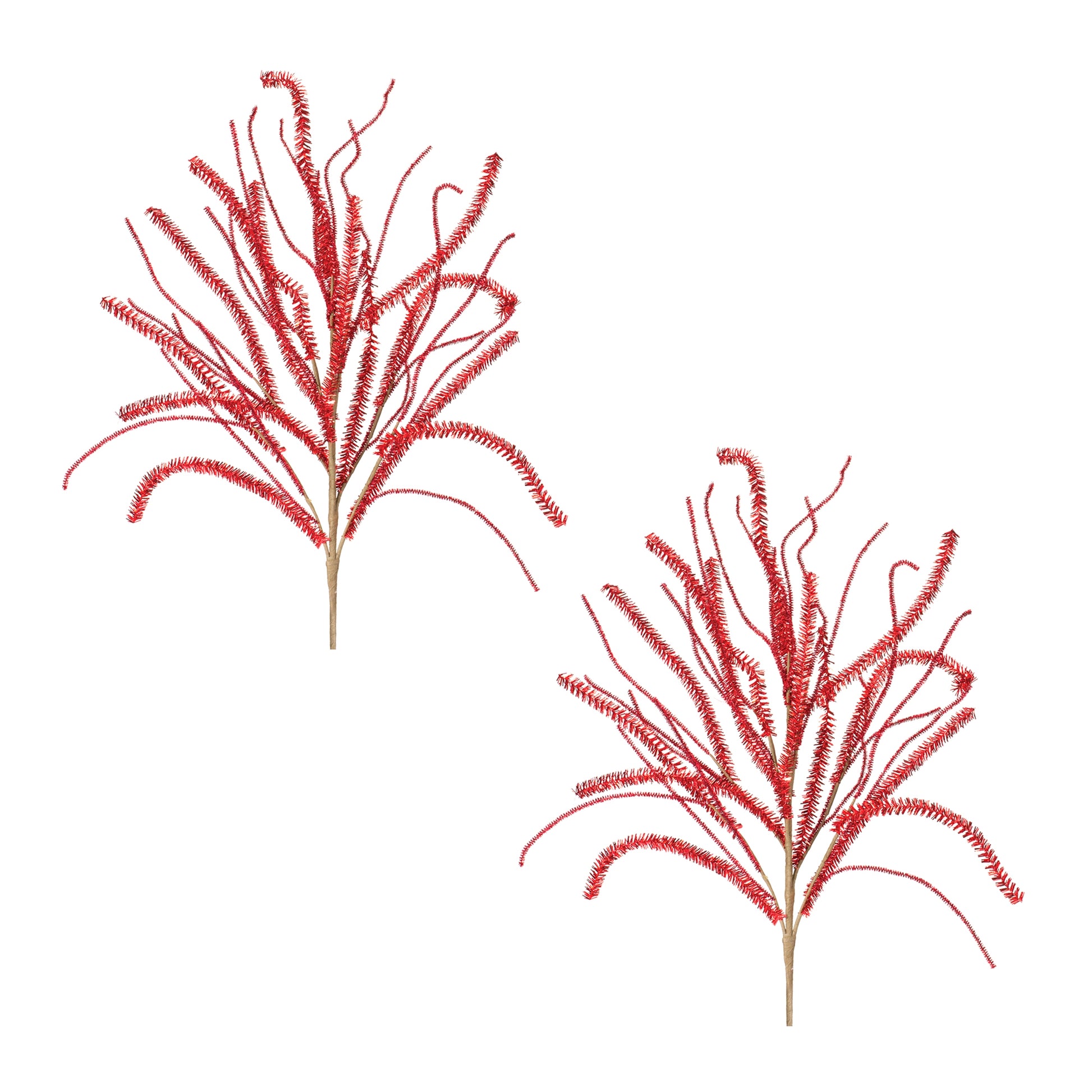 Glittered Pine Tinsel Branch (Set of 2)