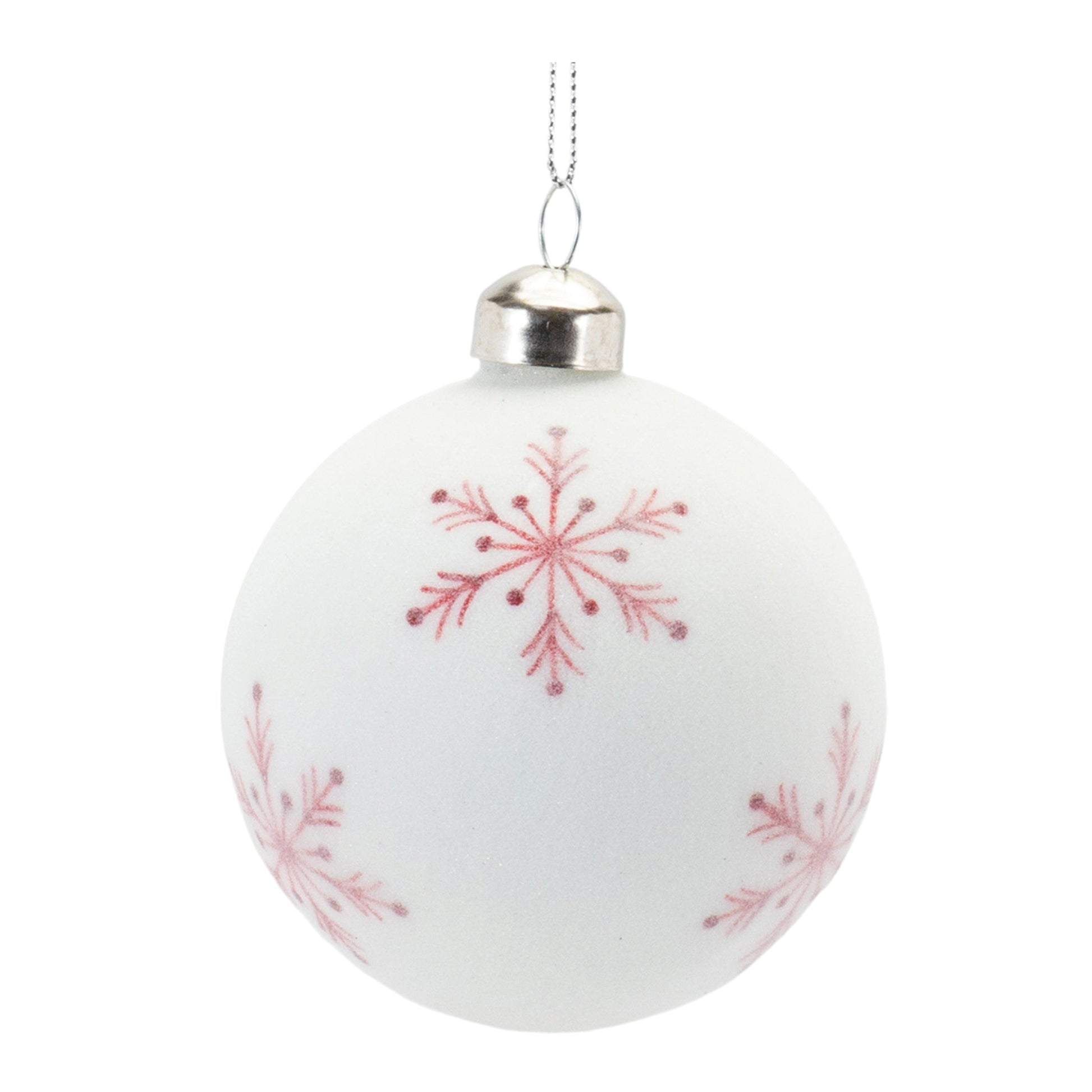 Frosted Snowflake and Tree Ball Ornament (Set of 12)