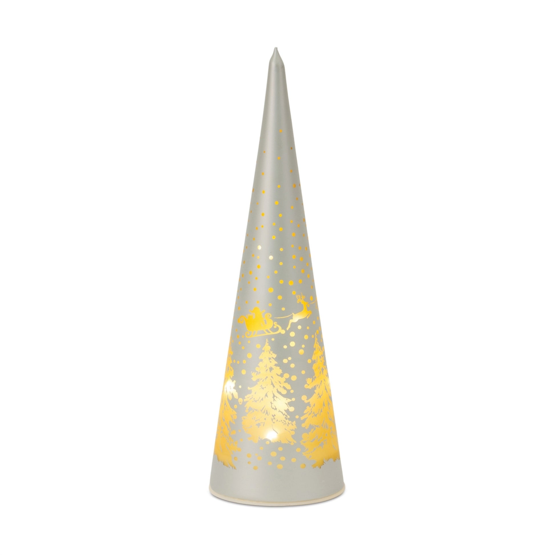 LED Frosted Glass Tree Decor (Set of 2)