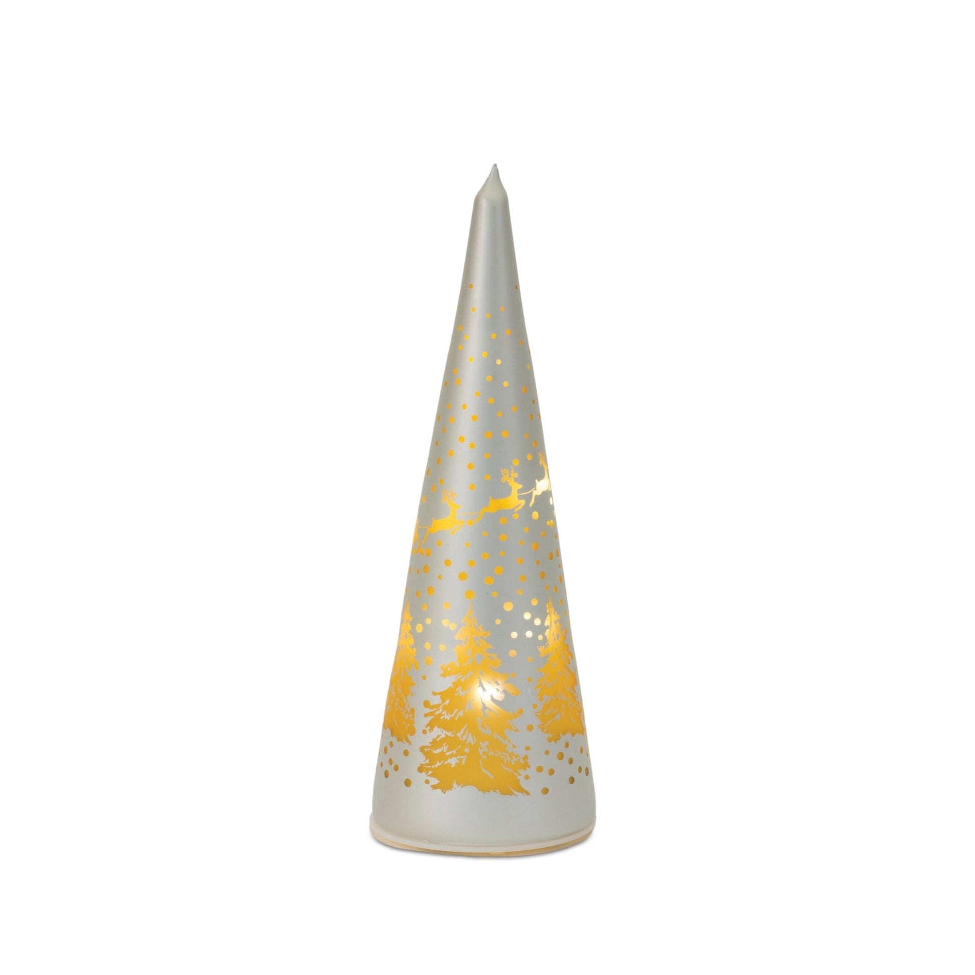 LED Frosted Glass Tree Decor (Set of 2)