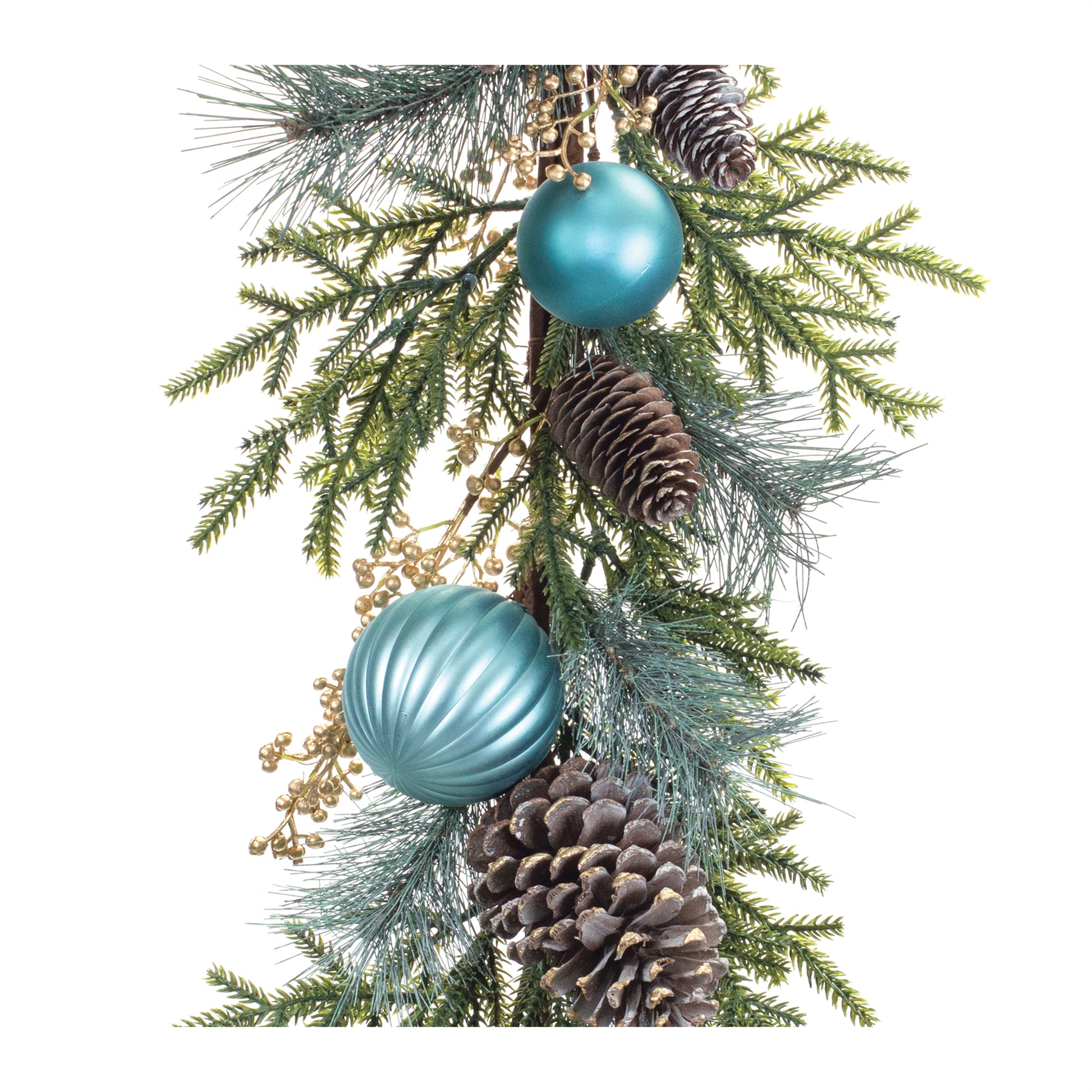 Decorated Holiday Pine Garland 6'L