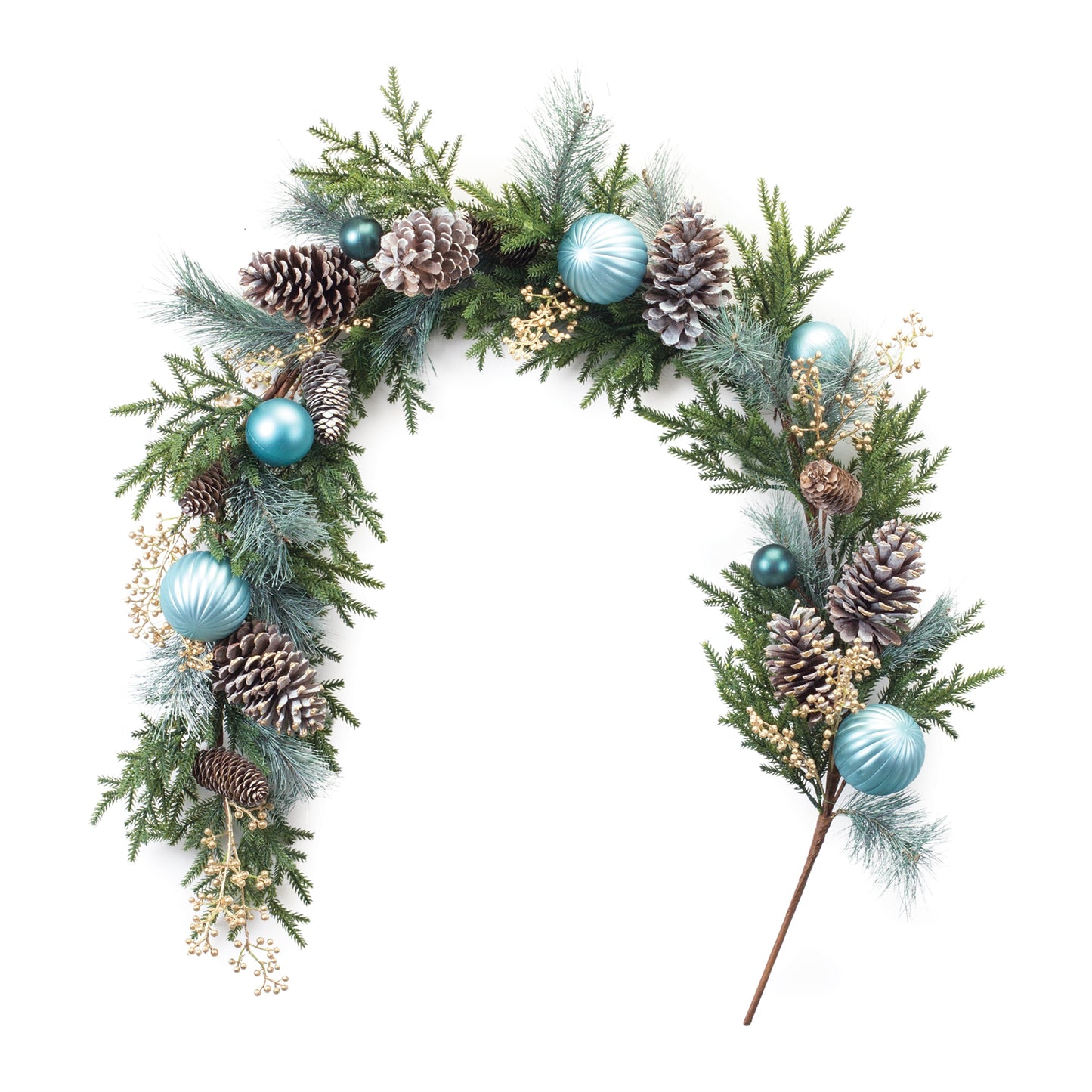 Decorated Holiday Pine Garland 6'L