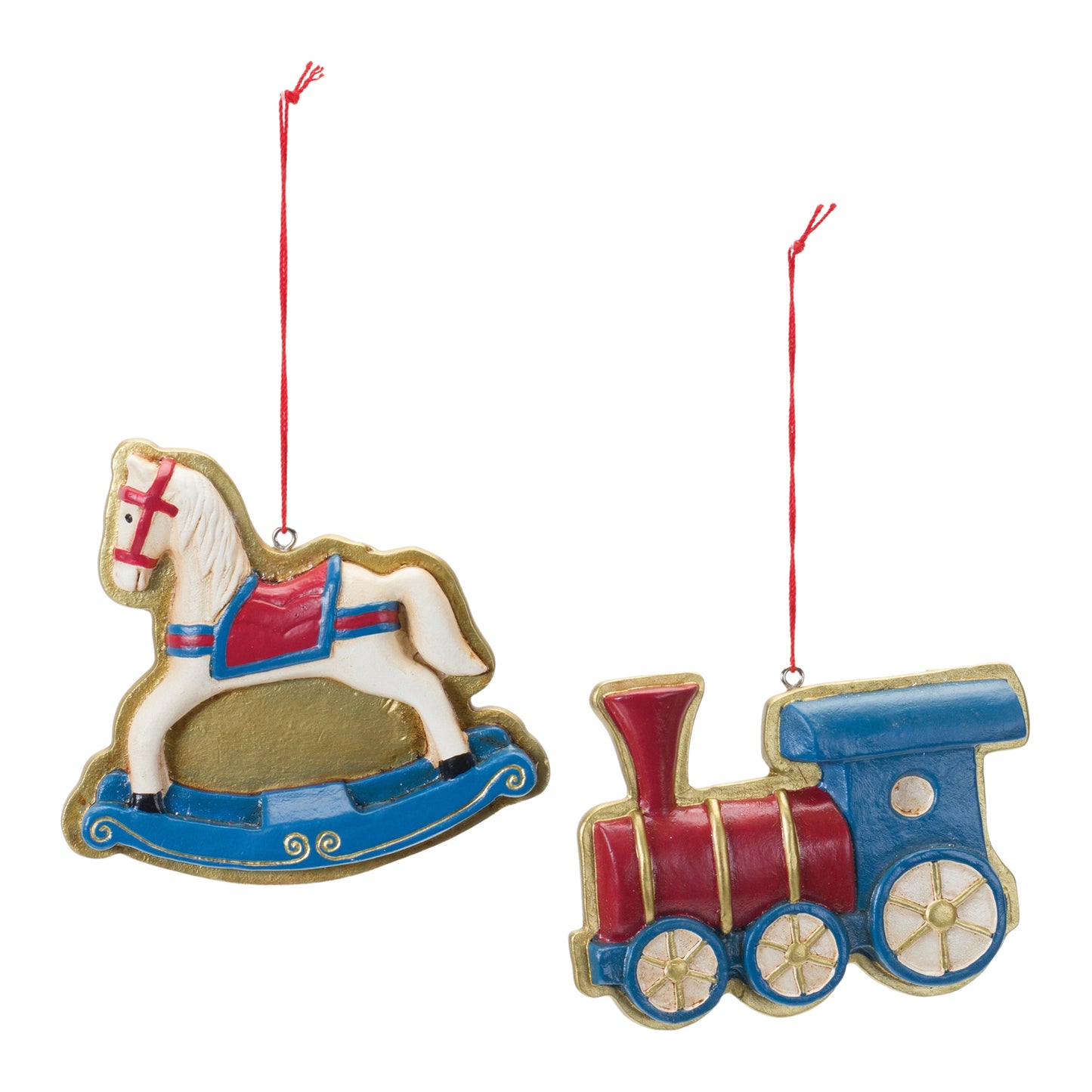 Rocking Horse and Toy Train Ornament (Set of 12)