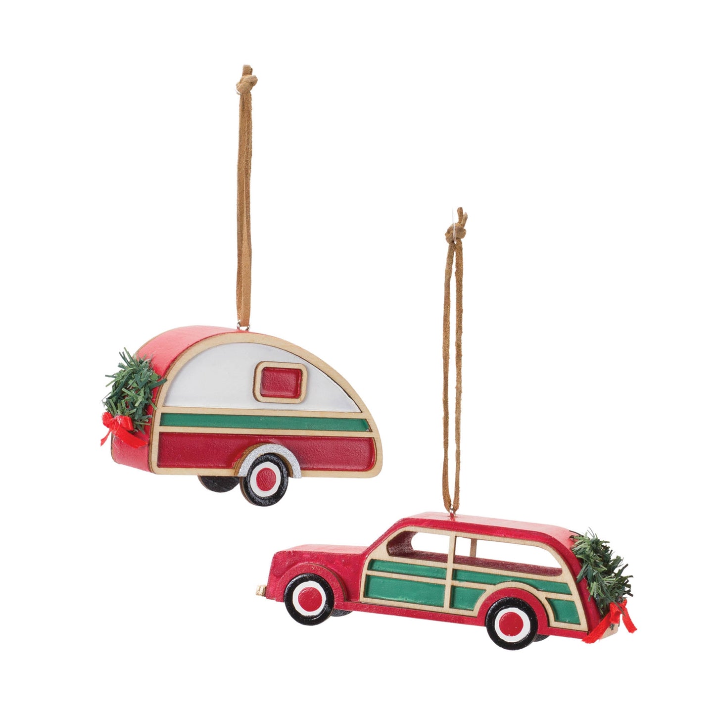 Vintage Camper and Car Ornament (Set of 12)