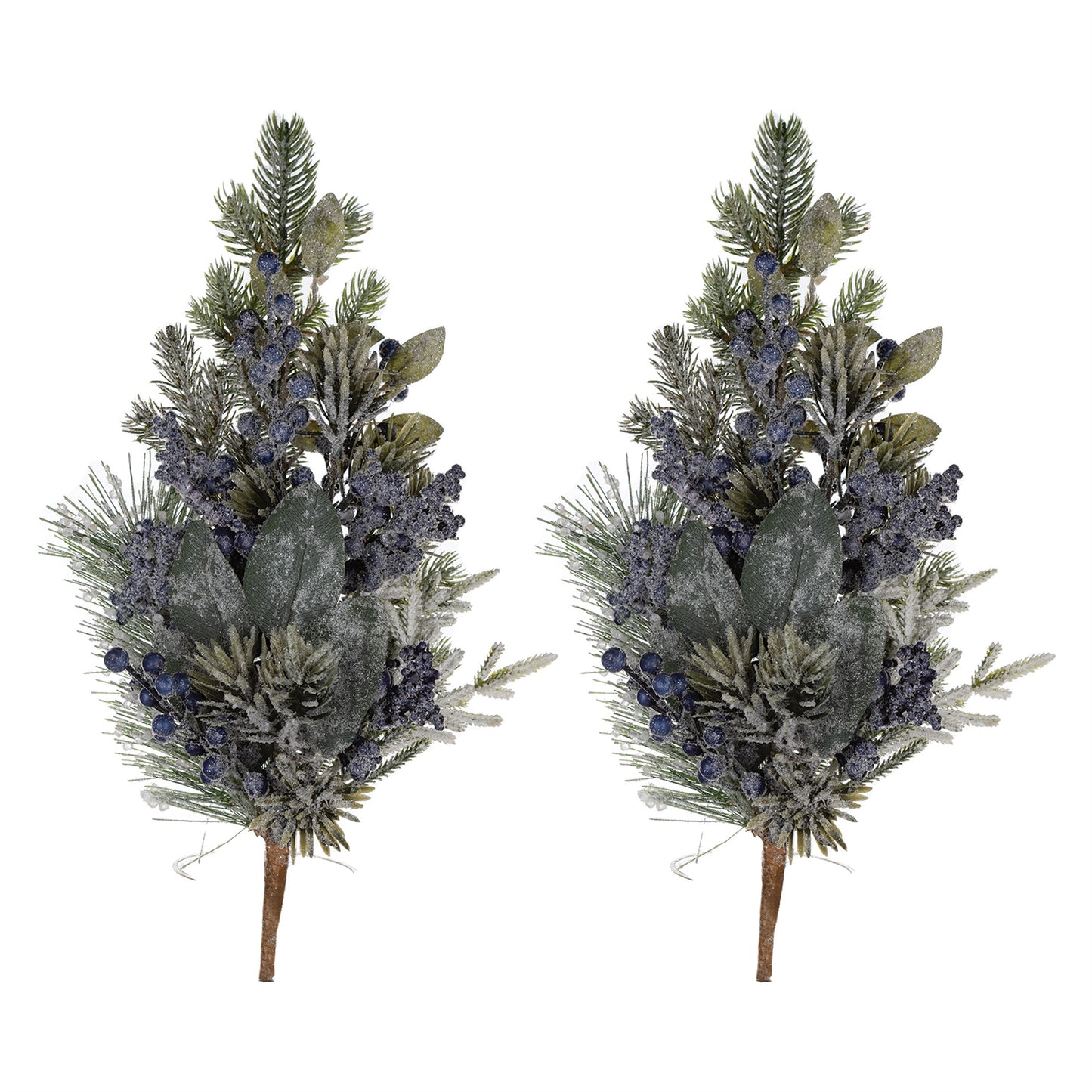 Frosted Blueberry Pine Spray (Set of 2)