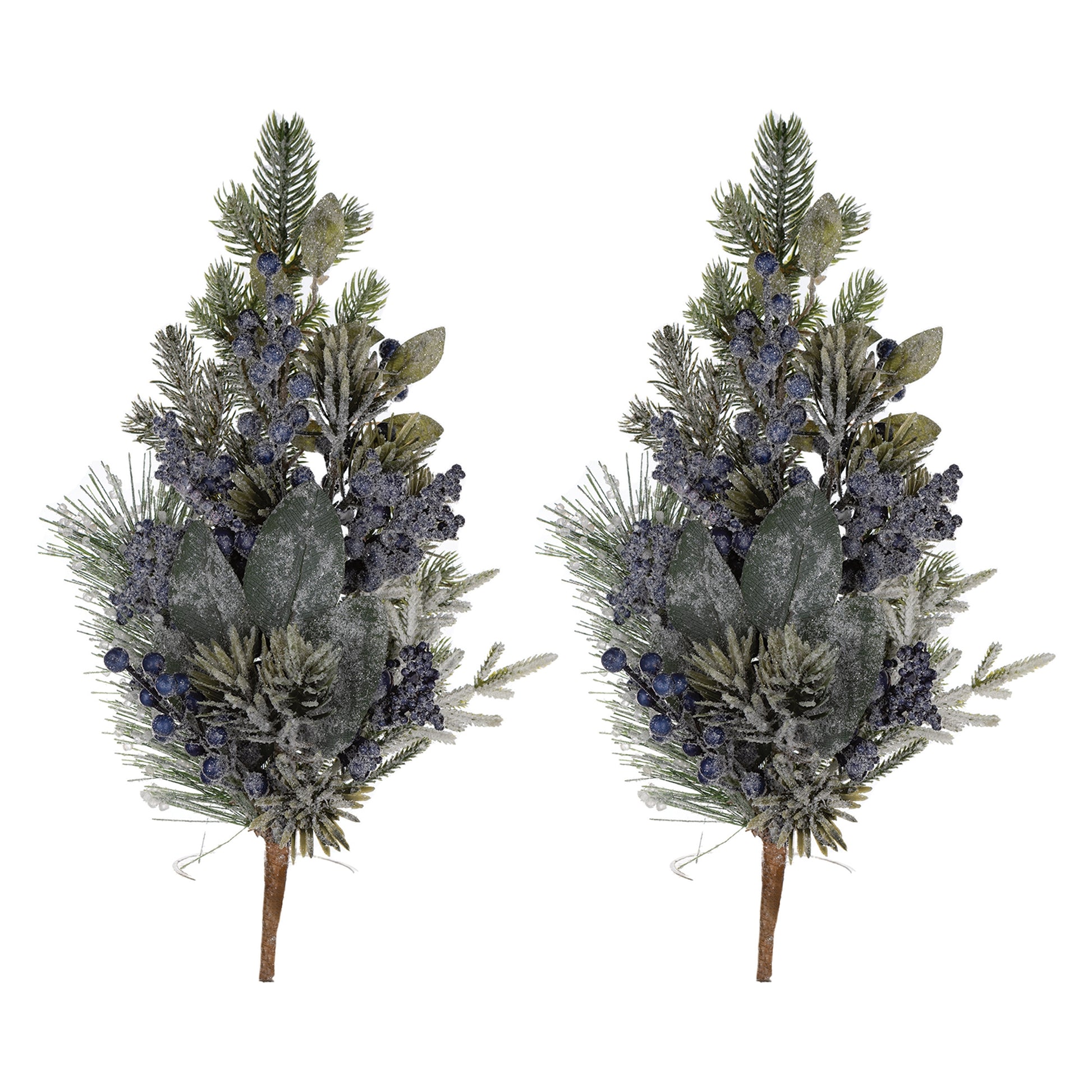 Frosted Blueberry Pine Spray (Set of 2)