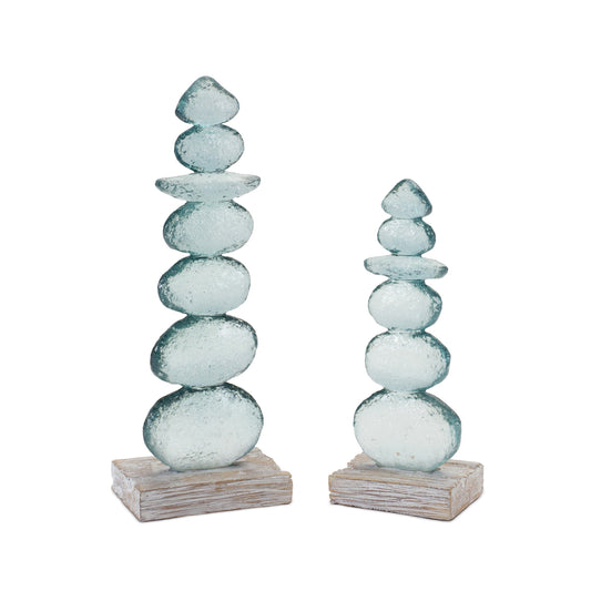 Stacking Rock Sculpture (Set of 2)