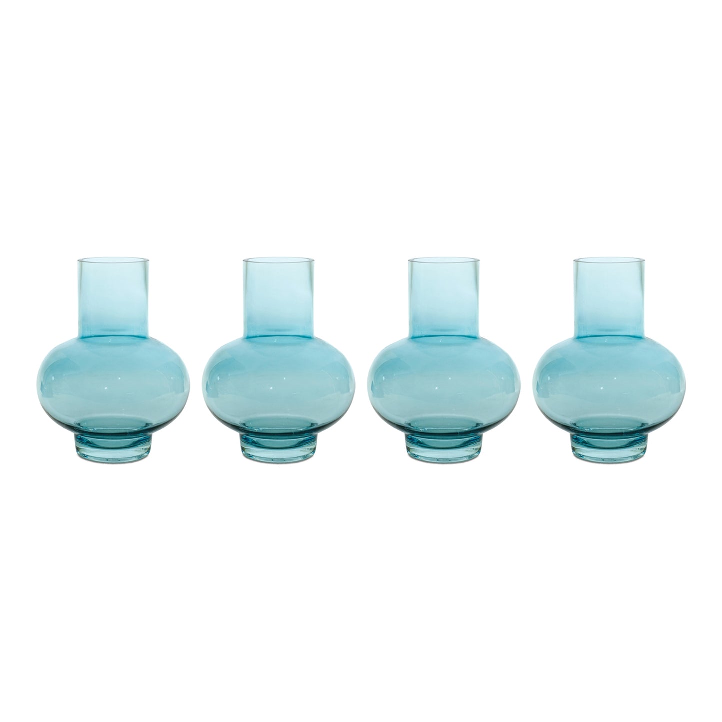 Blue Glass Vase (Set of 4)