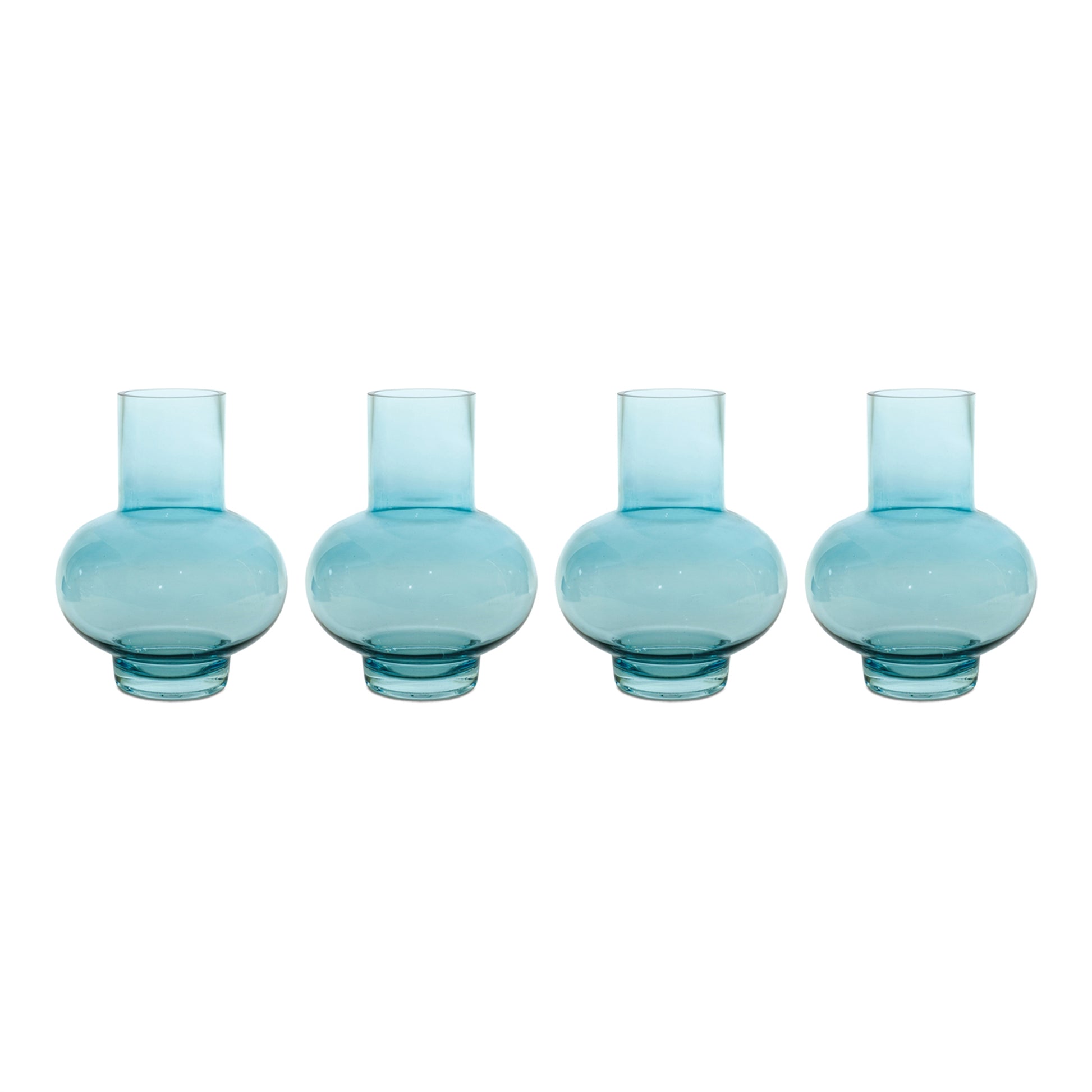Blue Glass Vase (Set of 4)
