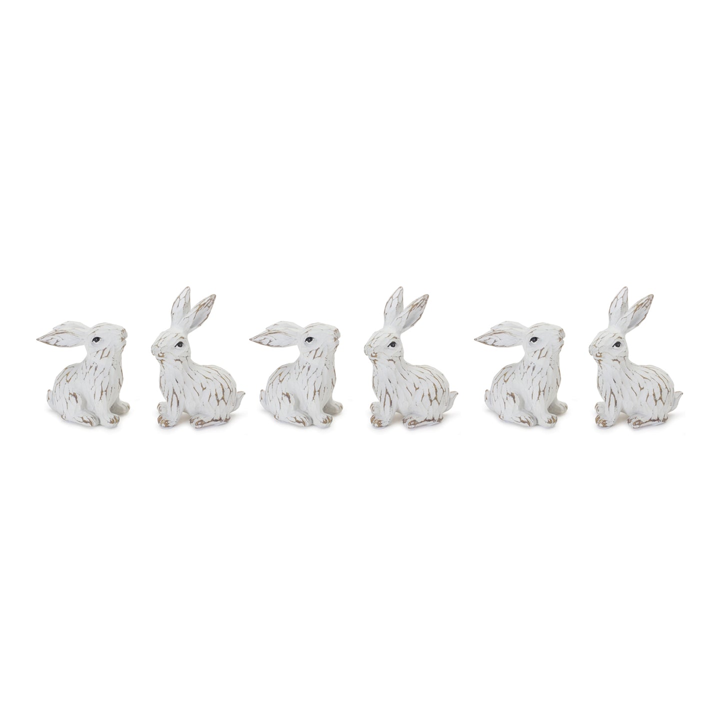Carved Bunny Figurine (Set of 6)