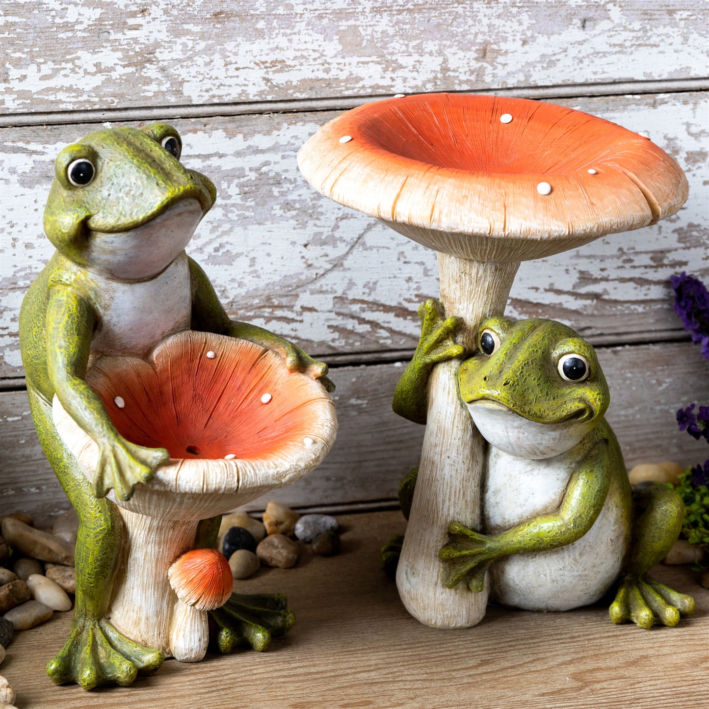 Garden Frog with Mushroom (Set of 2)